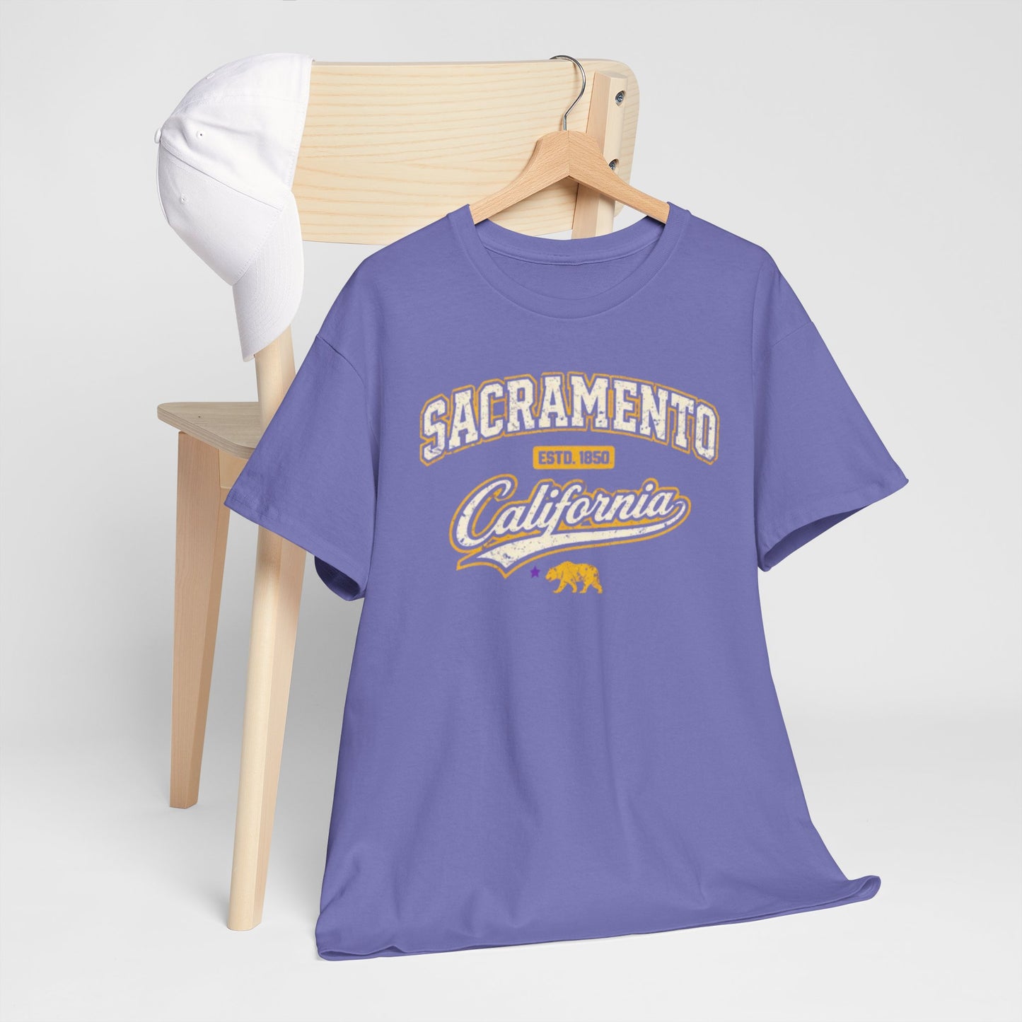 Light Slate Gray Sacramento California Tee — Retro Collegiate City Shirt