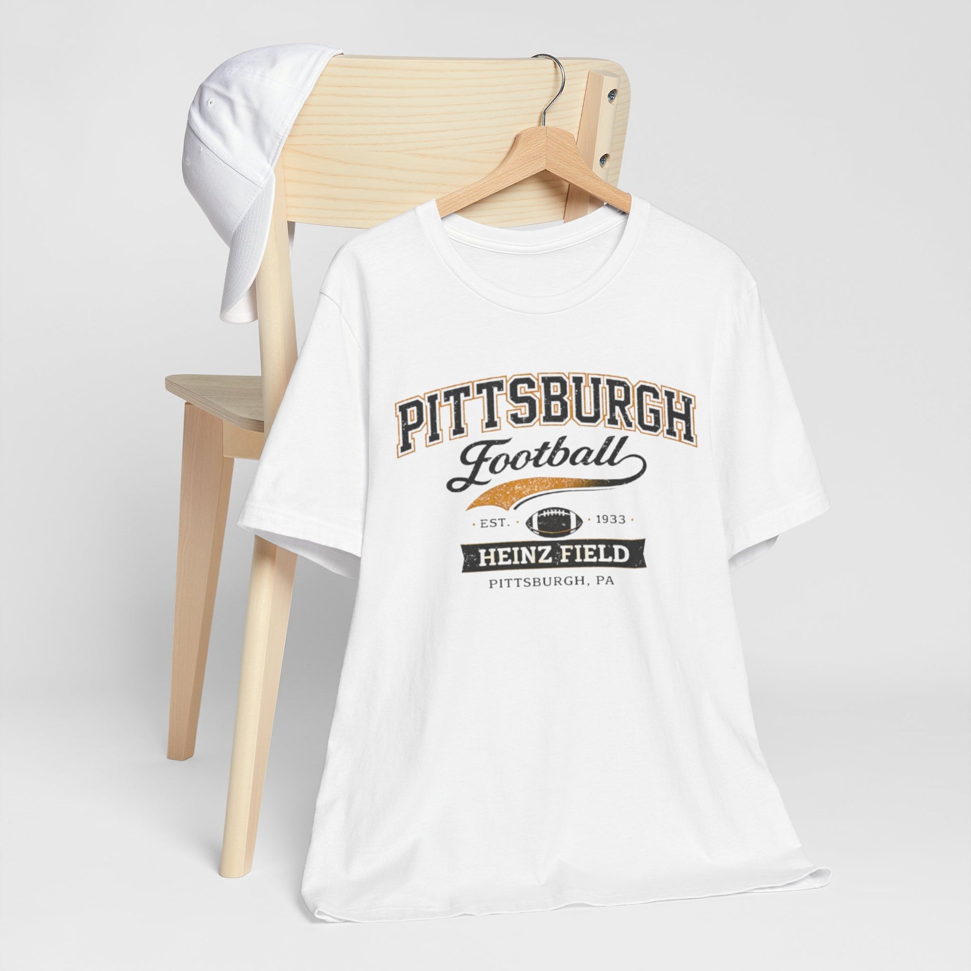 Lavender Pittsburgh Football T‑Shirt — Heinz Field Vintage Crew Tee