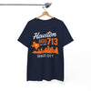 White Smoke Houston 713 Space City T-Shirt — Houston Skyline & Area Code Tee