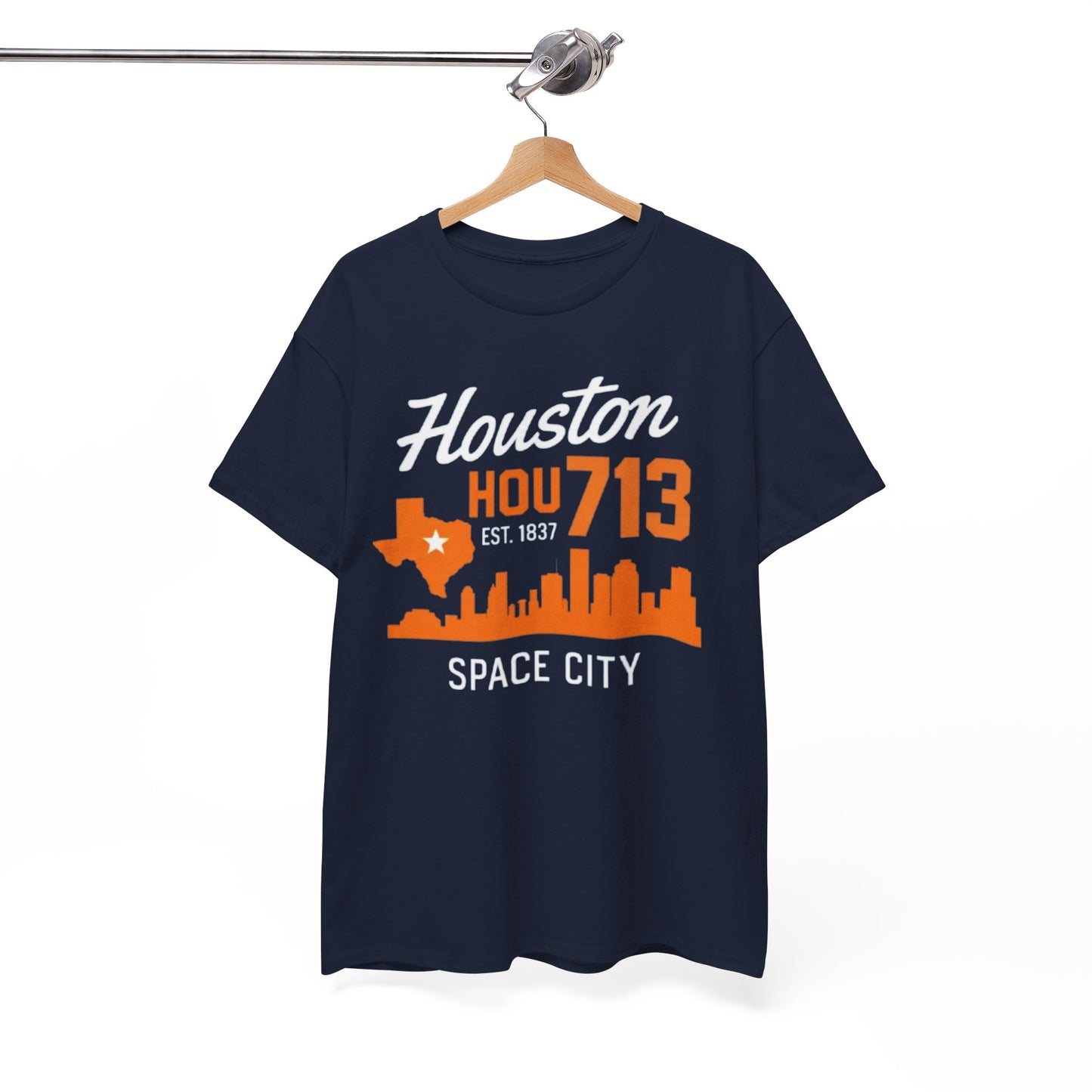 Houston 713 Space City T-Shirt — Houston Skyline & Area Code Tee