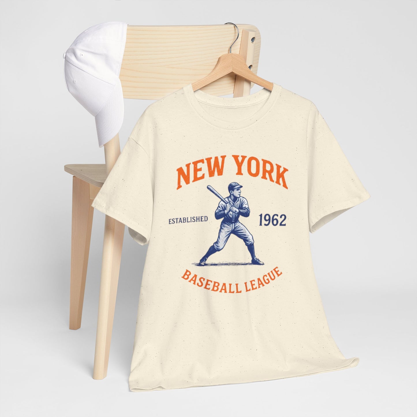New York Baseball League Tee — Vintage 1962 Batter Graphic Shirt