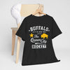 Dark Slate Gray Buffalo City T‑Shirt – Gold Star & Bison Graphic Tee