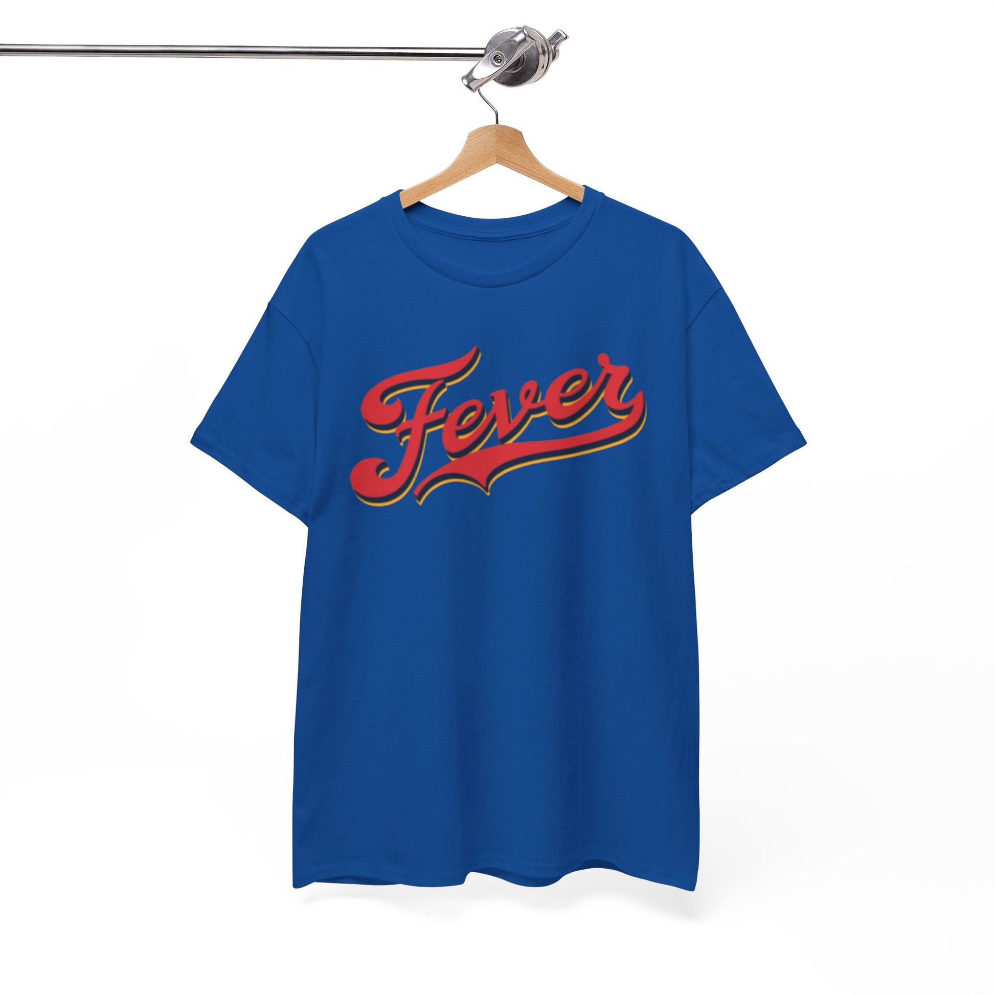 White Smoke Indiana Fever Retro Script Tee — Vintage Red & Gold Graphic T-Shirt