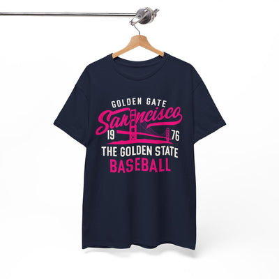 White Smoke San Francisco Golden Gate Baseball T-Shirt – Vintage City Sports Script Design