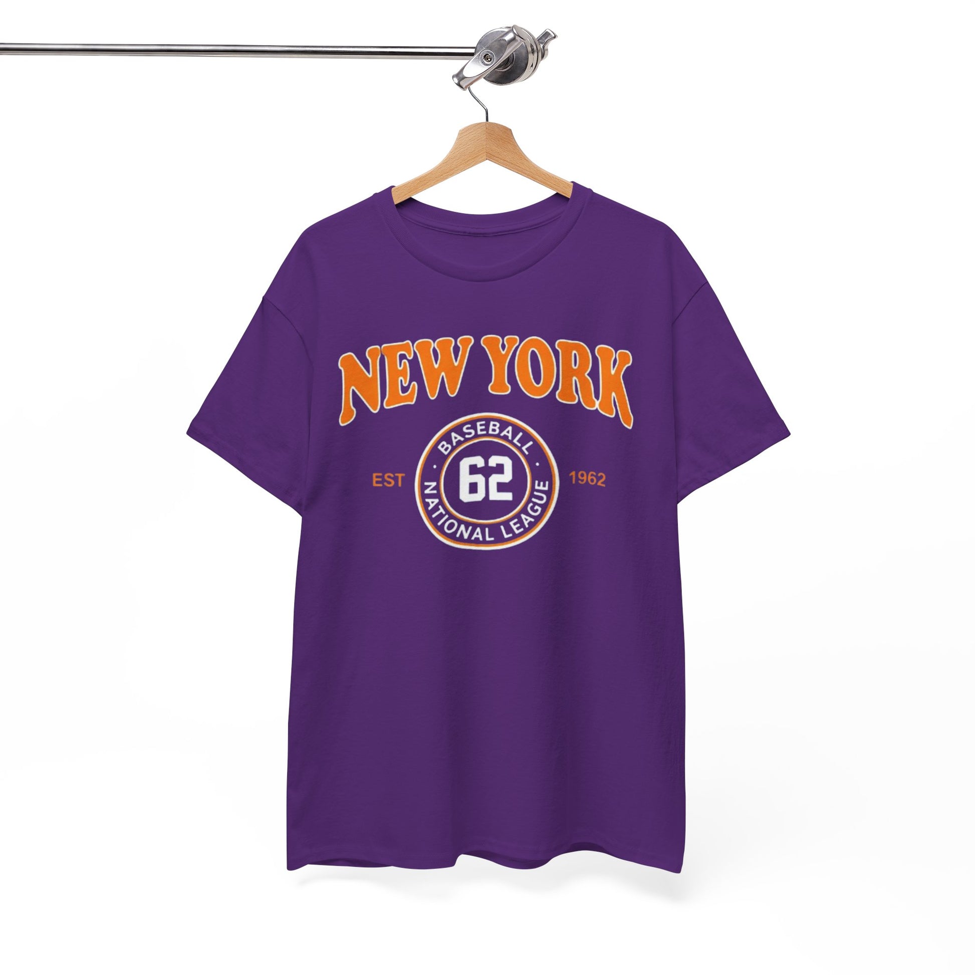 White Smoke New York 62 Baseball Tee – Vintage Athletic Graphic T‑Shirt