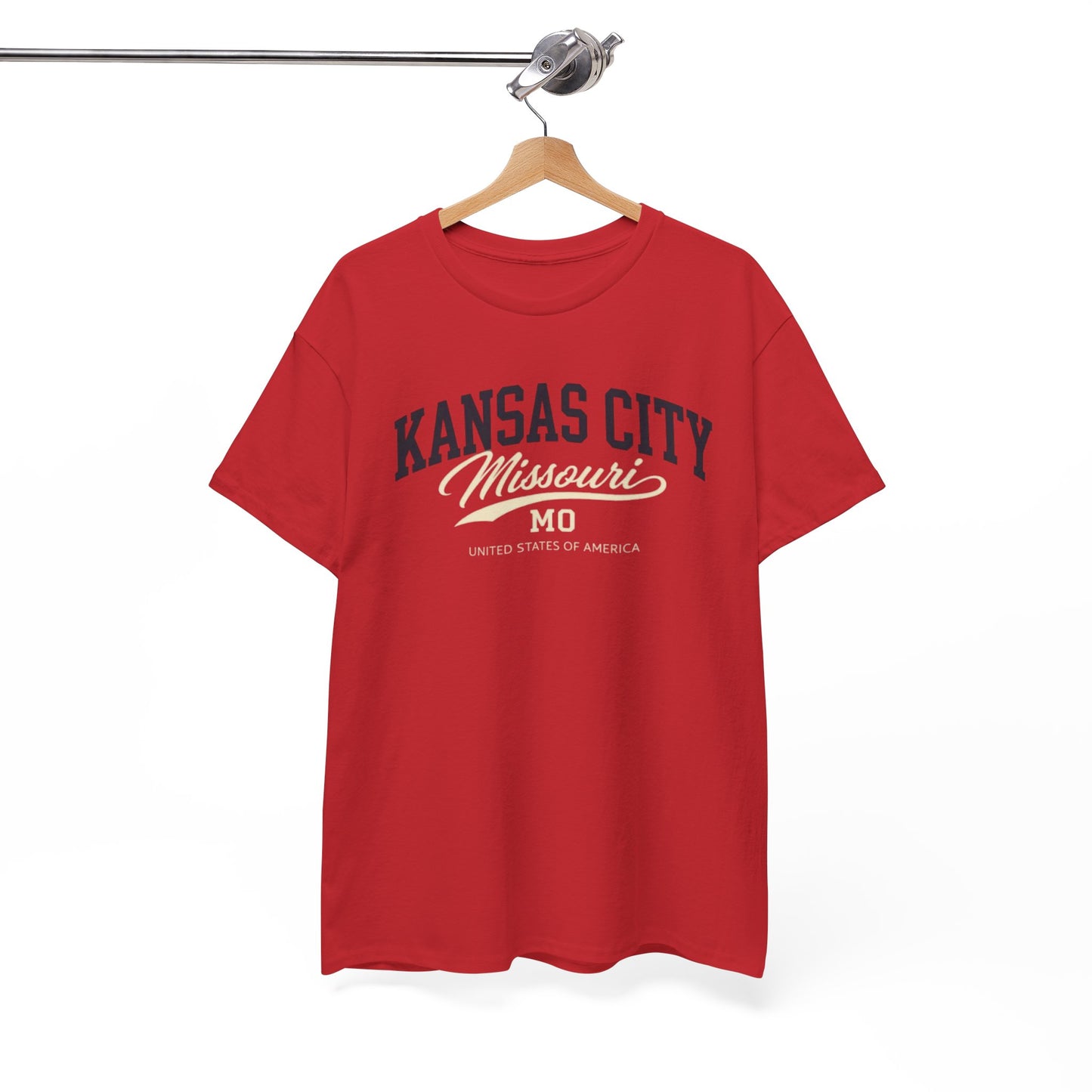 White Smoke Kansas City Missouri Vintage Script Tee — KC MO City  T‑Shirt
