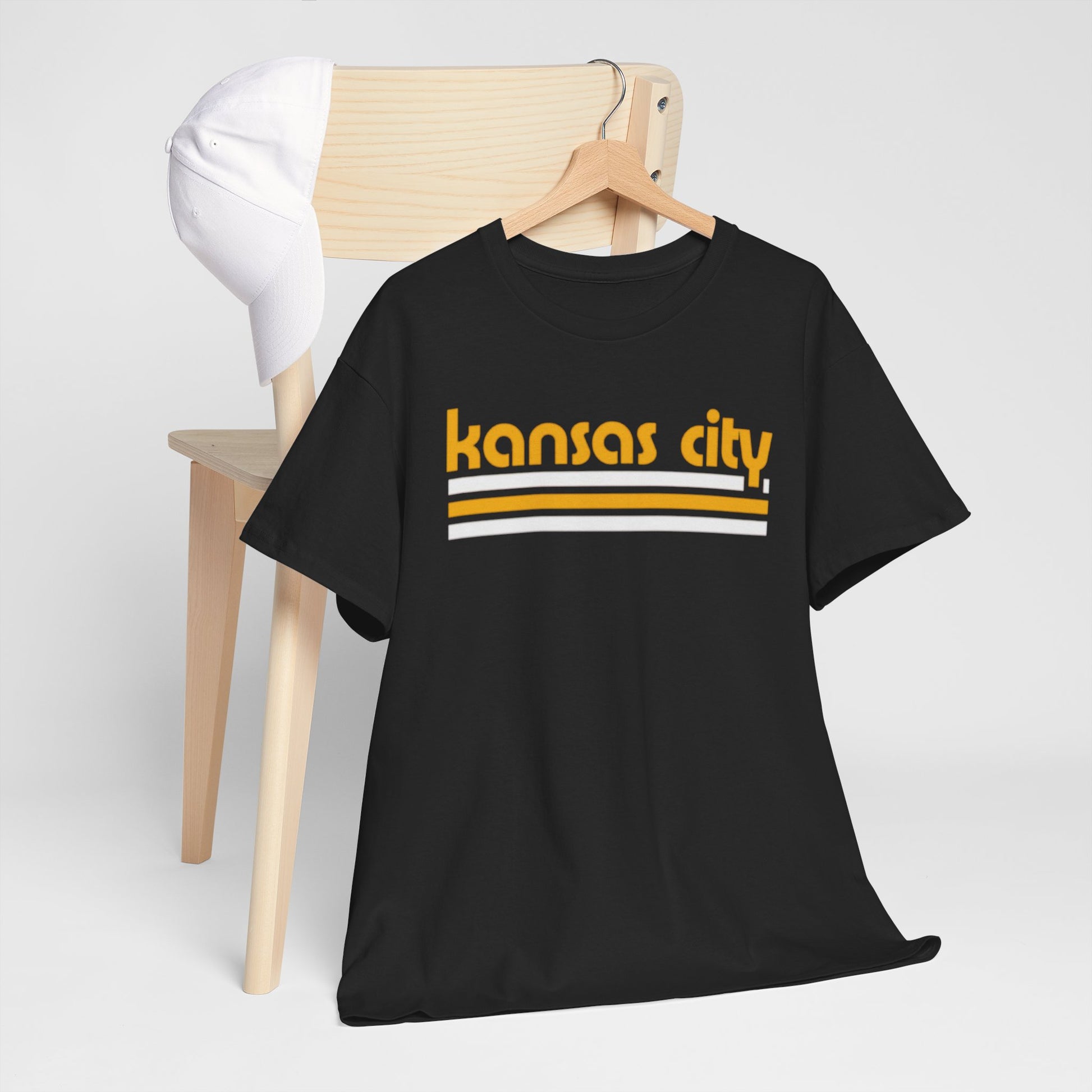 Dark Slate Gray Kansas City Retro Tee — Vintage Striped City T‑Shirt