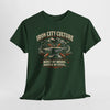 Dark Slate Gray Iron City Culture Built by Work Raised by Steel T-Shirt – Industrial Worker Vintage Graphic Tee