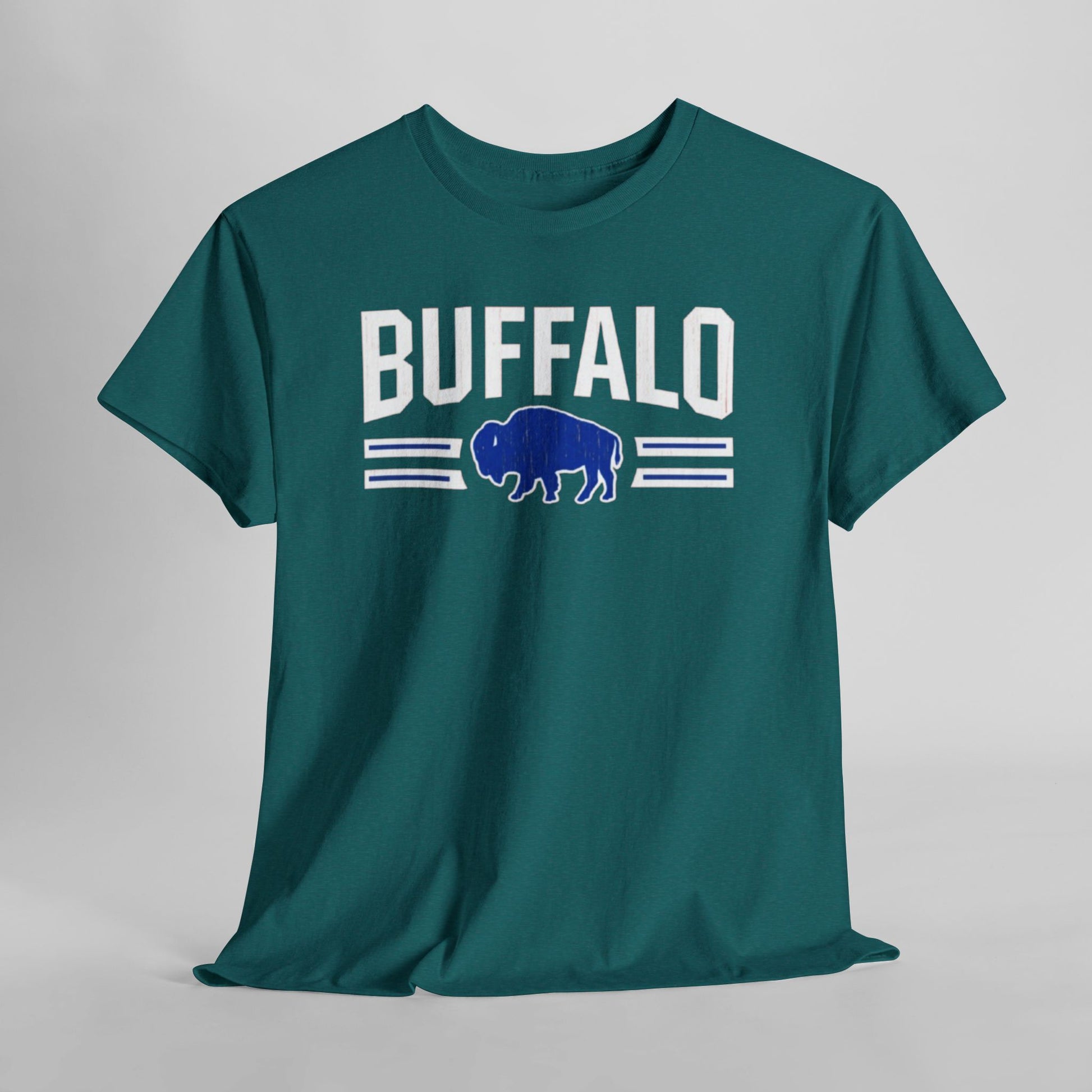 Light Gray Buffalo Retro Football Tee — Hometown Team Spirit Shirt