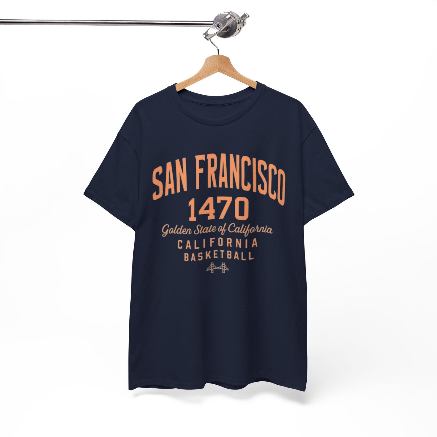White Smoke San Francisco 1470 Basketball T-Shirt – California Golden State City Streetwear Tee