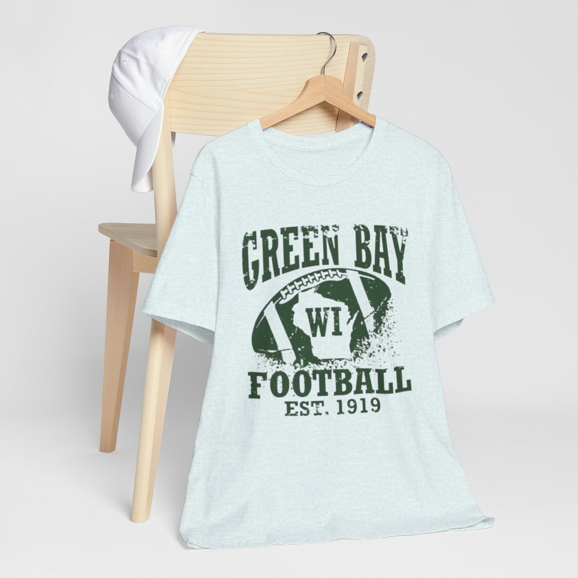 Lavender Green Bay Football Vintage Tee — "Green Bay WI Football Est. 1919"