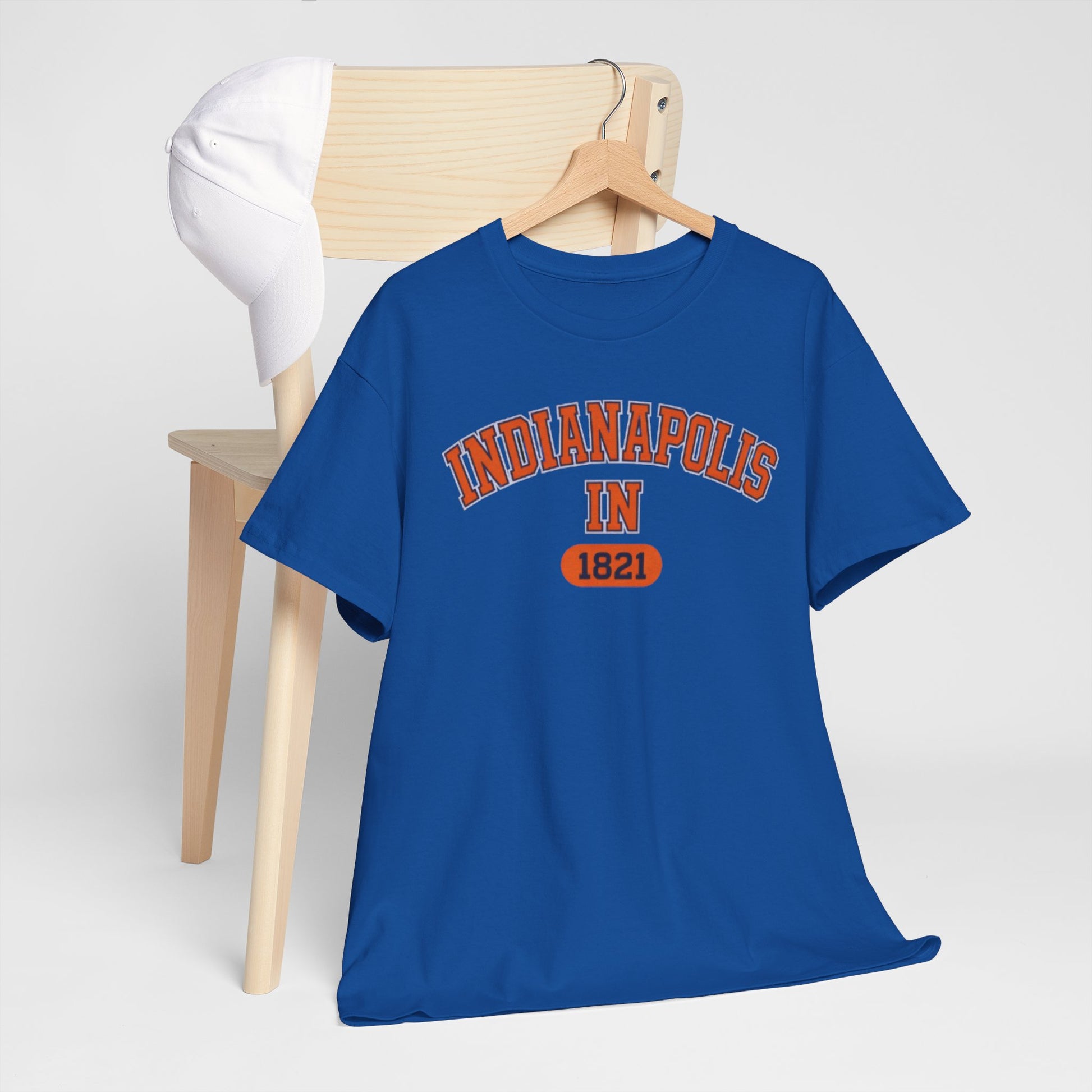 Dark Slate Blue Indianapolis IN 1821 Varsity T Shirt Vintage Indiana City Tee Retro College Style