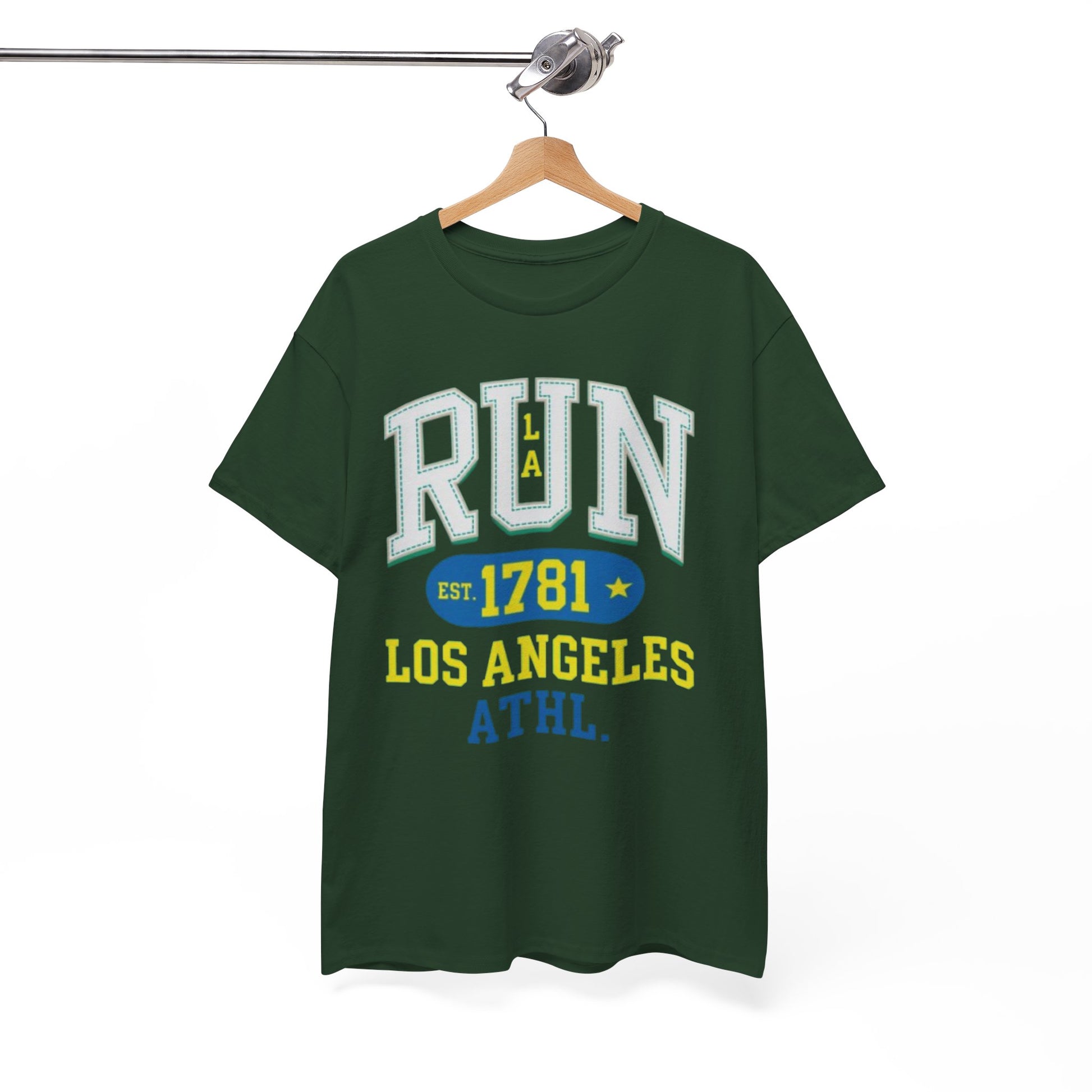 White Smoke Run Los Angeles Athletic Tee — Vintage Collegiate Running Shirt (Est. 1781)