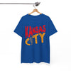 White Smoke Kansas City Retro Tee — Vintage Distressed KC City Shirt