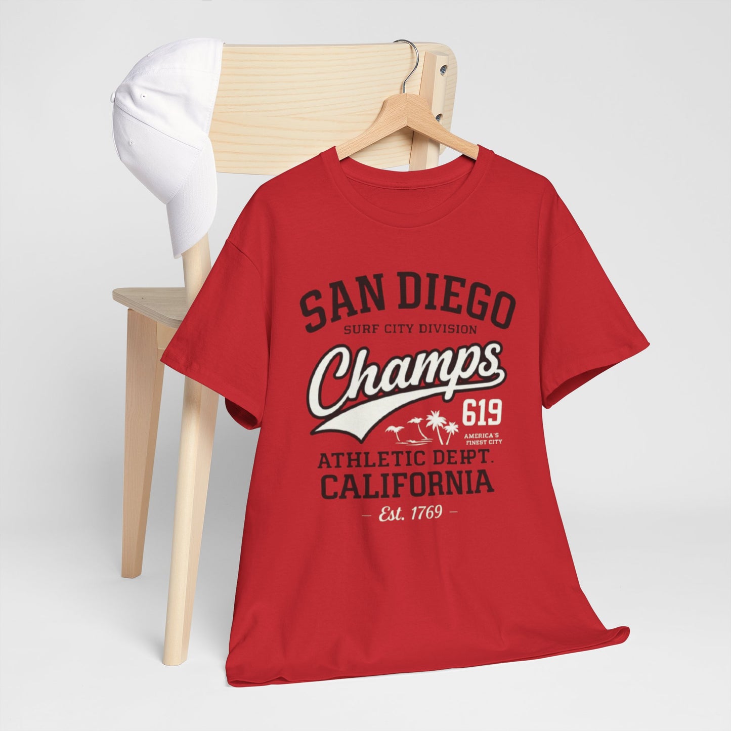 San Diego Champs Athletic T-Shirt — California 619 Surf City Tee