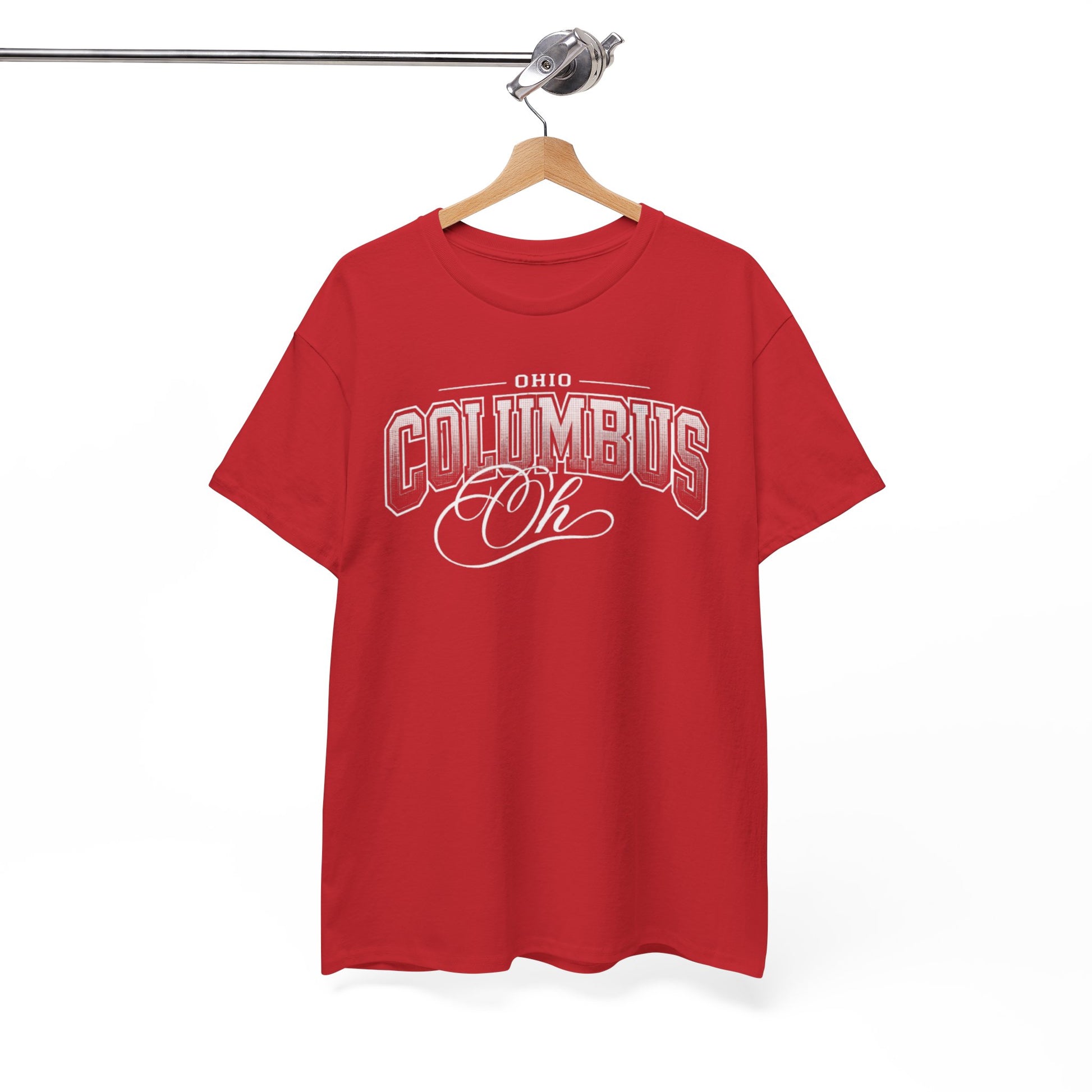 White Smoke Columbus Ohio Retro Graphic Tee — Vintage City Script T-Shirt