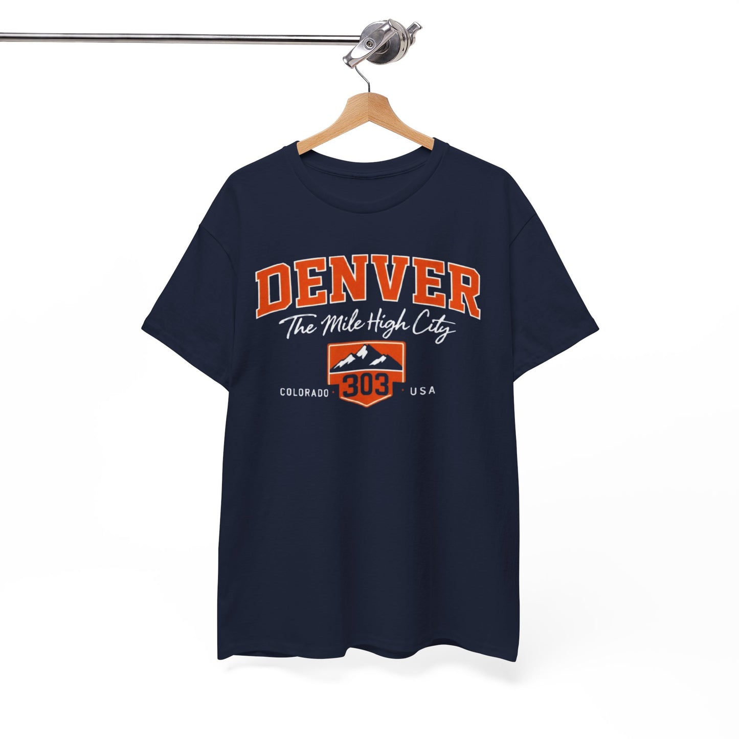 Denver 303 T-Shirt — Retro Orange City Crest Tee