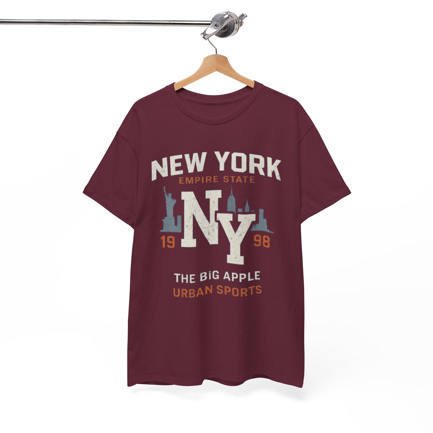 New York NY The Big Apple Tee — Empire State Urban Sports Graphic T‑Shirt (1998)