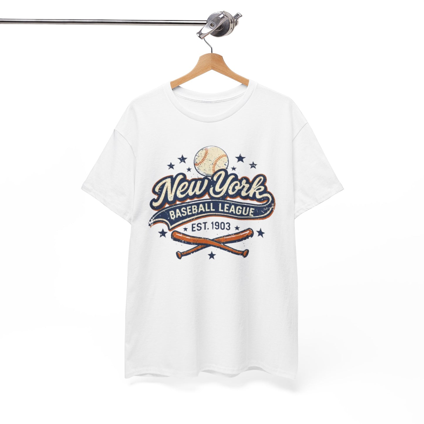 New York Baseball League Tee — Vintage 'Est. 1903' Baseball Graphic Shirt