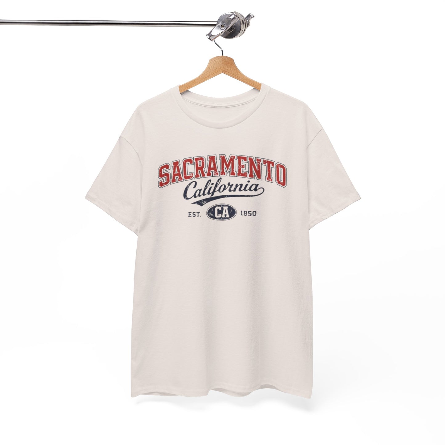 White Smoke Sacramento California Vintage Tee — Retro City College Shirt
