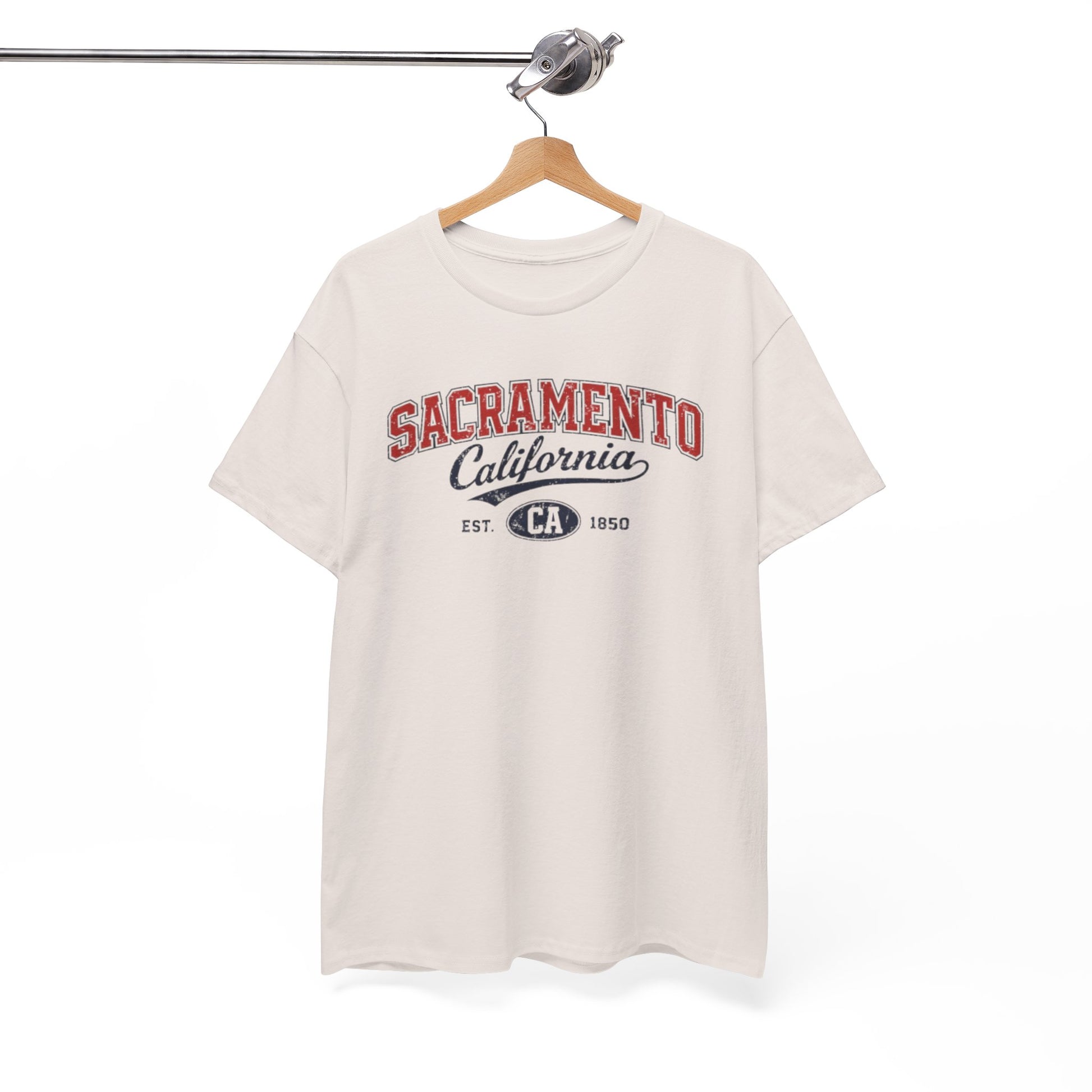 White Smoke Sacramento California Vintage Tee — Retro City College Shirt