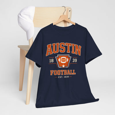 Dark Slate Gray Austin Football Graphic Tee – Vintage Collegiate Football Shirt