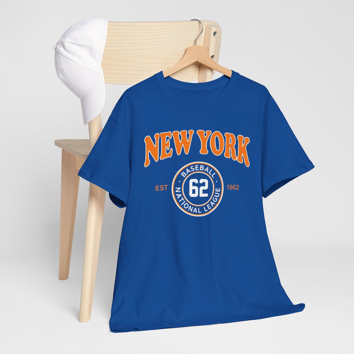 New York 62 Baseball Tee – Vintage Athletic Graphic T‑Shirt