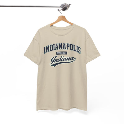 Indianapolis Shirt Vintage Script Tee Indianapolis Indiana T Shirt Retro City Shirt – nfl fan apparel, lightweight game day shirt, image 1.0