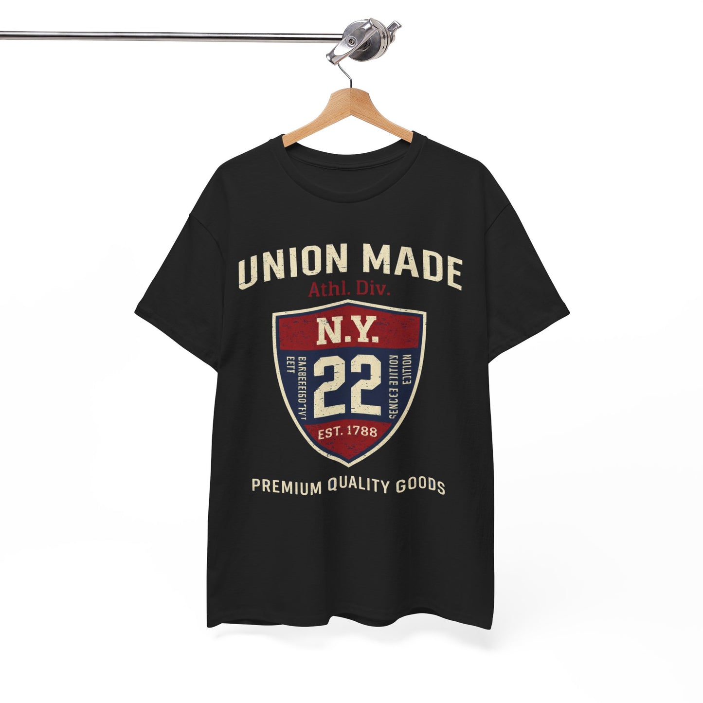 New York  NY Union Made Shield Tee — Vintage 'N.Y. 22' Graphic Cotton T-Shirt