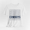 Lavender Cowboys Football Repeat Graphic Tee — Bold Layered Team Shirt