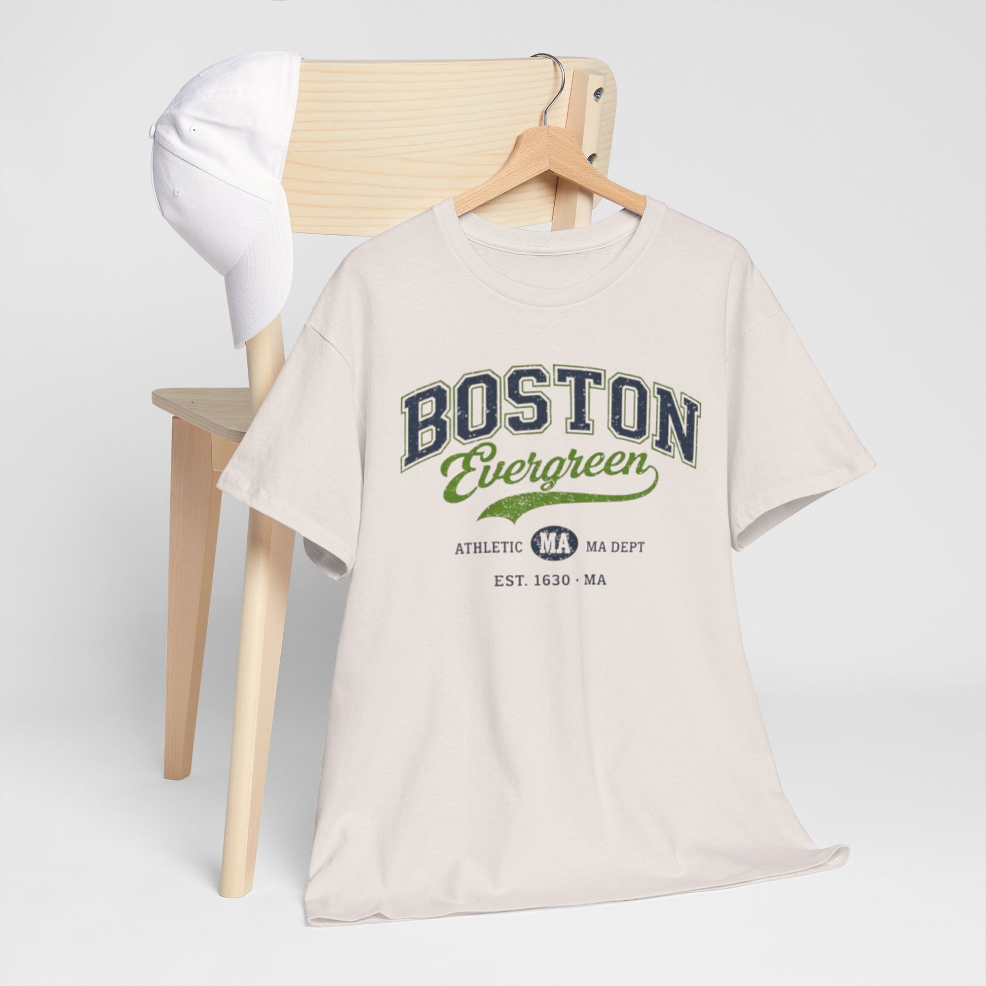 Light Gray Boston Evergreen T-Shirt — Vintage Athletic City Tee