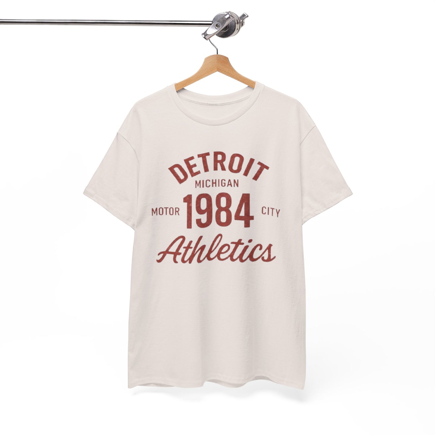 White Smoke Detroit 1984 Athletics T‑Shirt vintage athletic  retro sports tee casual streetwear  Michigan tee  college style