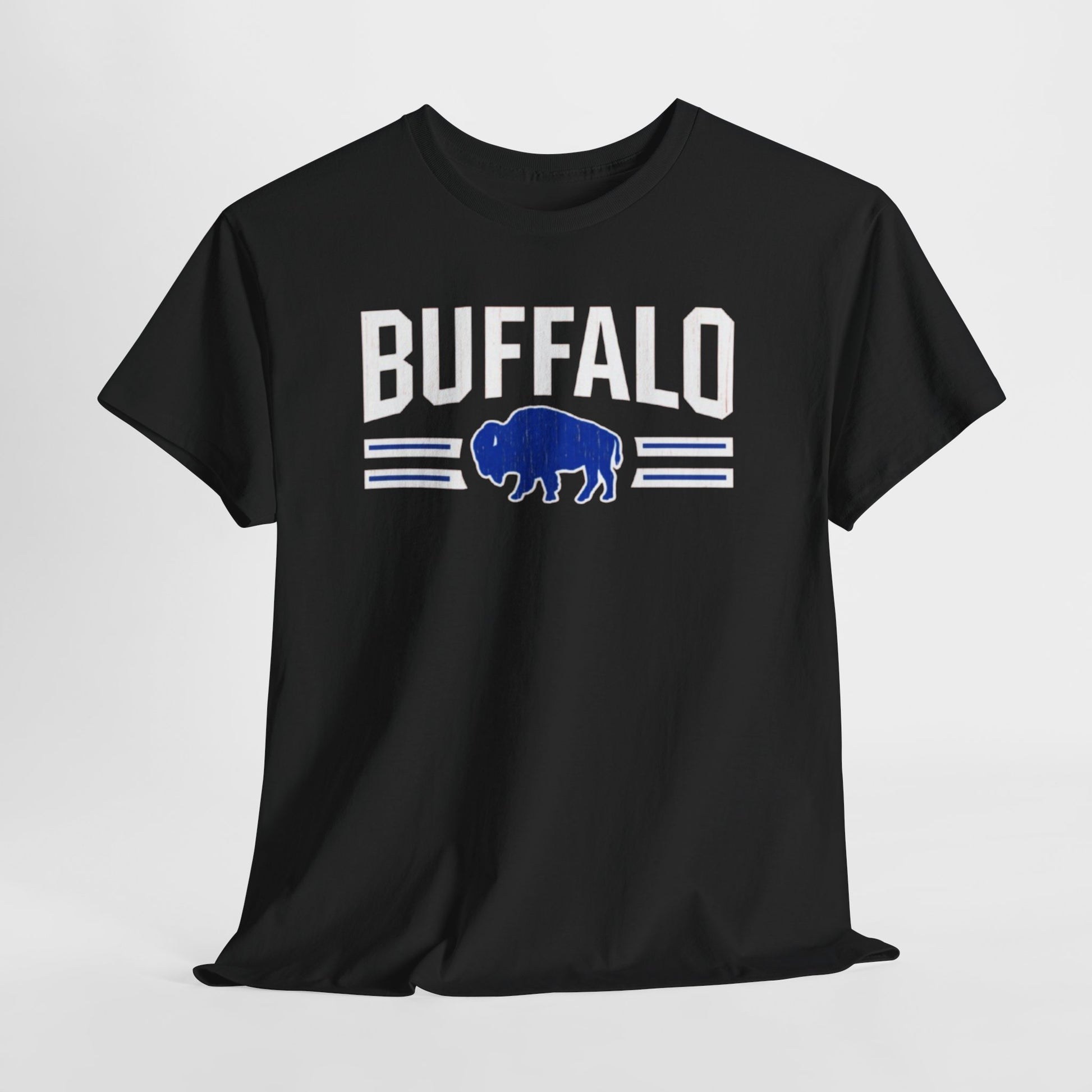 Dark Slate Gray Buffalo Retro Football Tee — Hometown Team Spirit Shirt