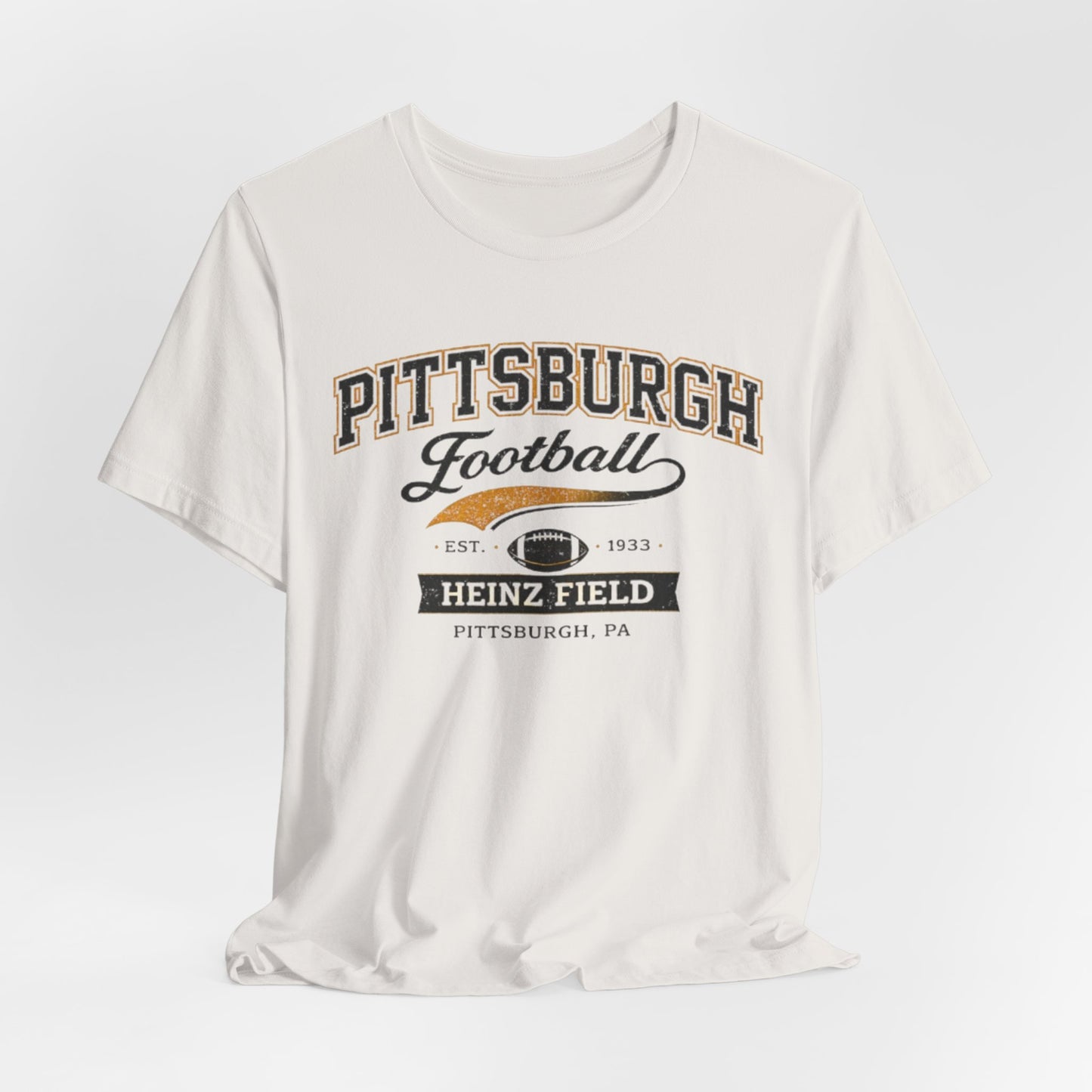 Lavender Pittsburgh Football T‑Shirt — Heinz Field Vintage Crew Tee