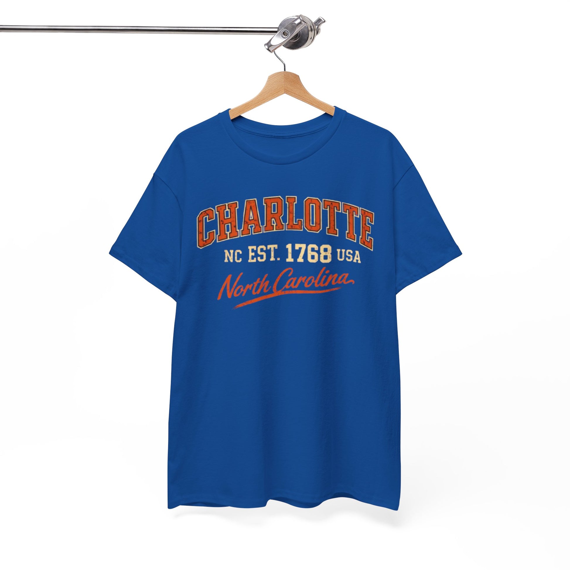 White Smoke Charlotte North Carolina Vintage Tee - "Charlotte NC Est. 1768"