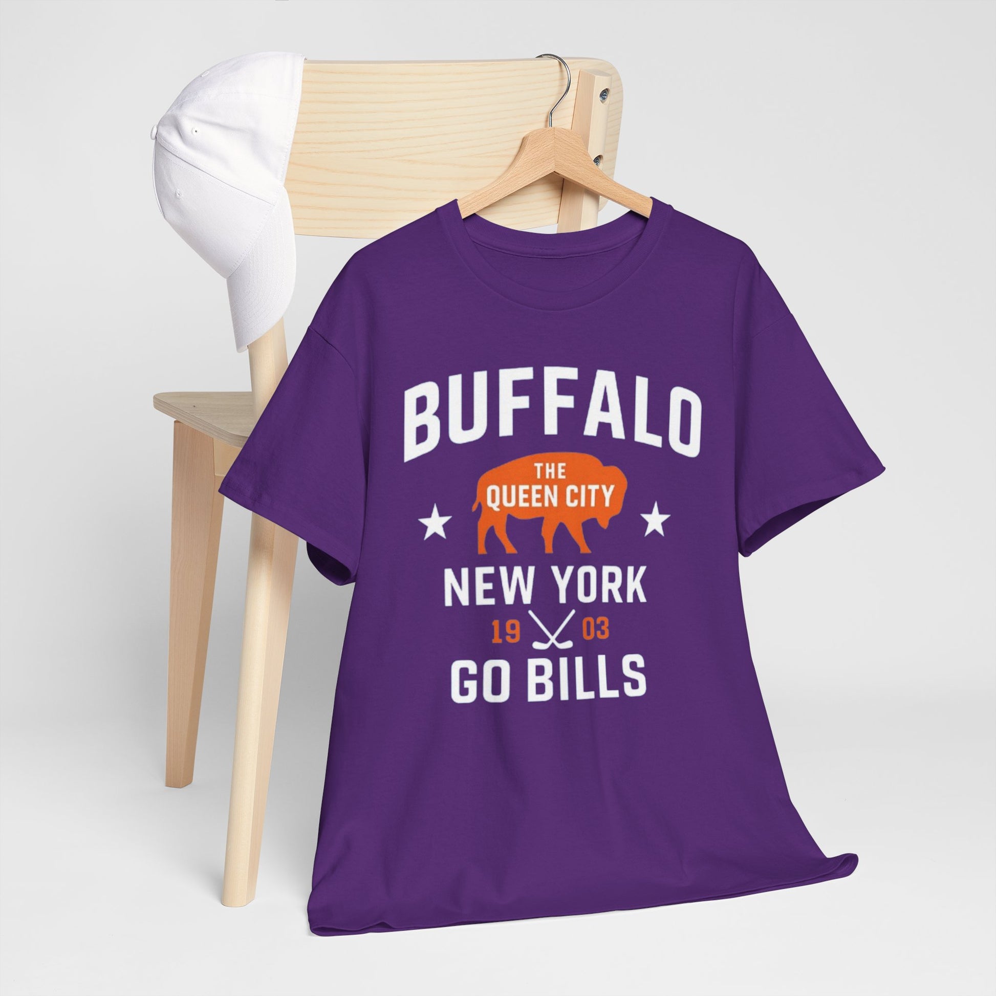 Lavender Buffalo New York "The Queen City" Go Bills T-Shirt