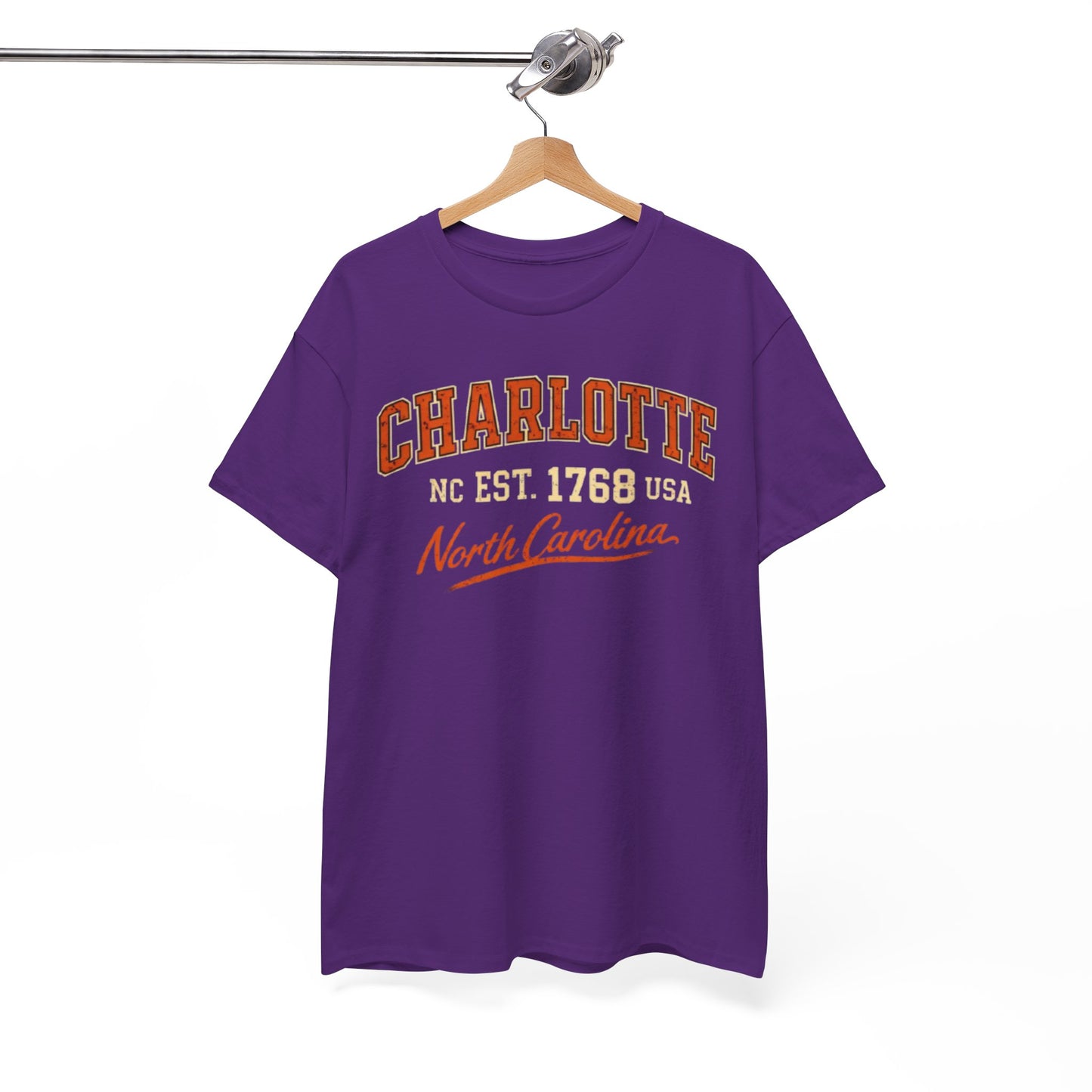 White Smoke Charlotte North Carolina Vintage Tee - "Charlotte NC Est. 1768"
