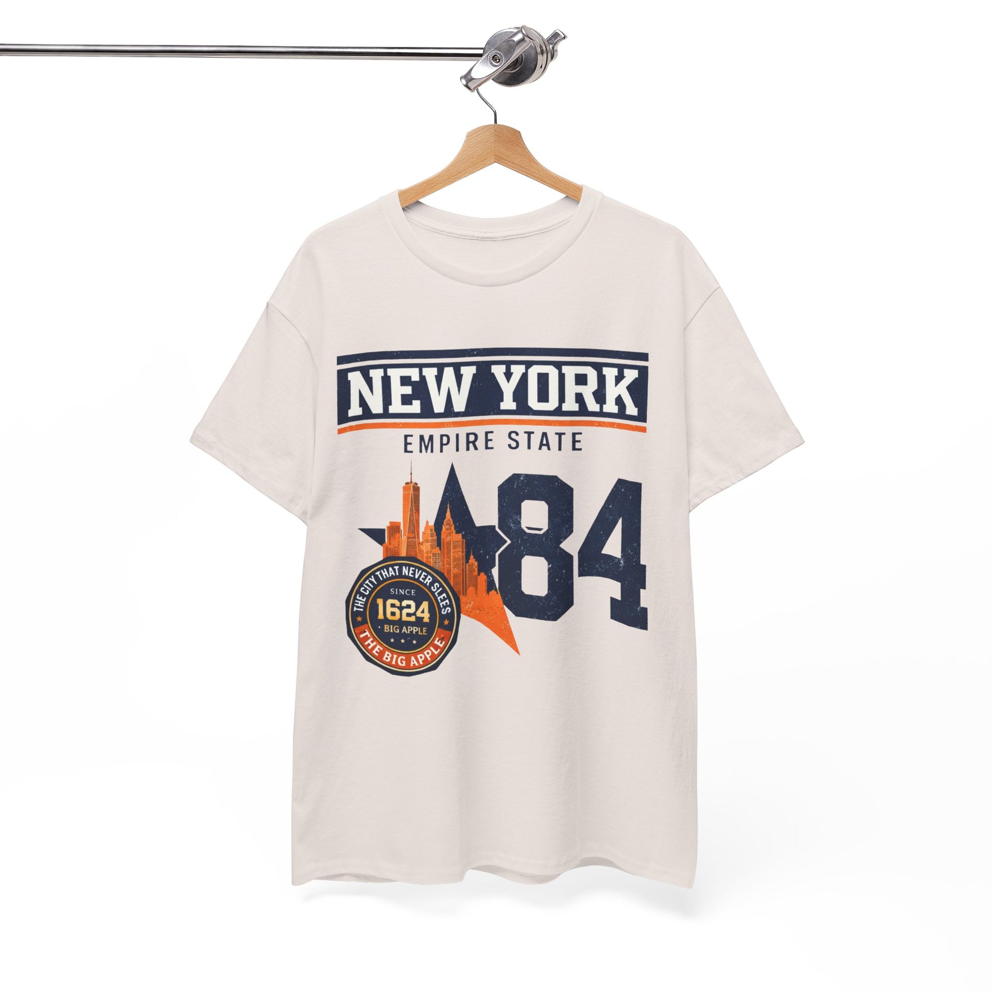 White Smoke New York Empire State '84 Graphic Tee — Vintage City Skyline T‑Shirt