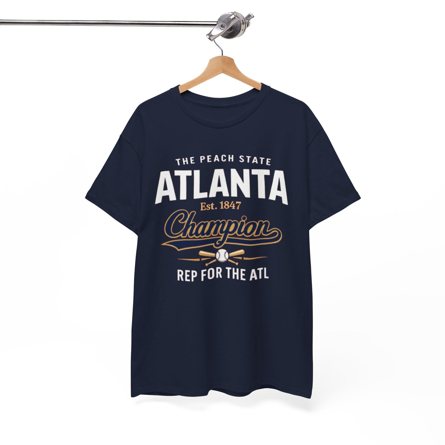 White Smoke Atlanta Champion T-Shirt — The Peach State "Rep for the ATL" Graphic Tee