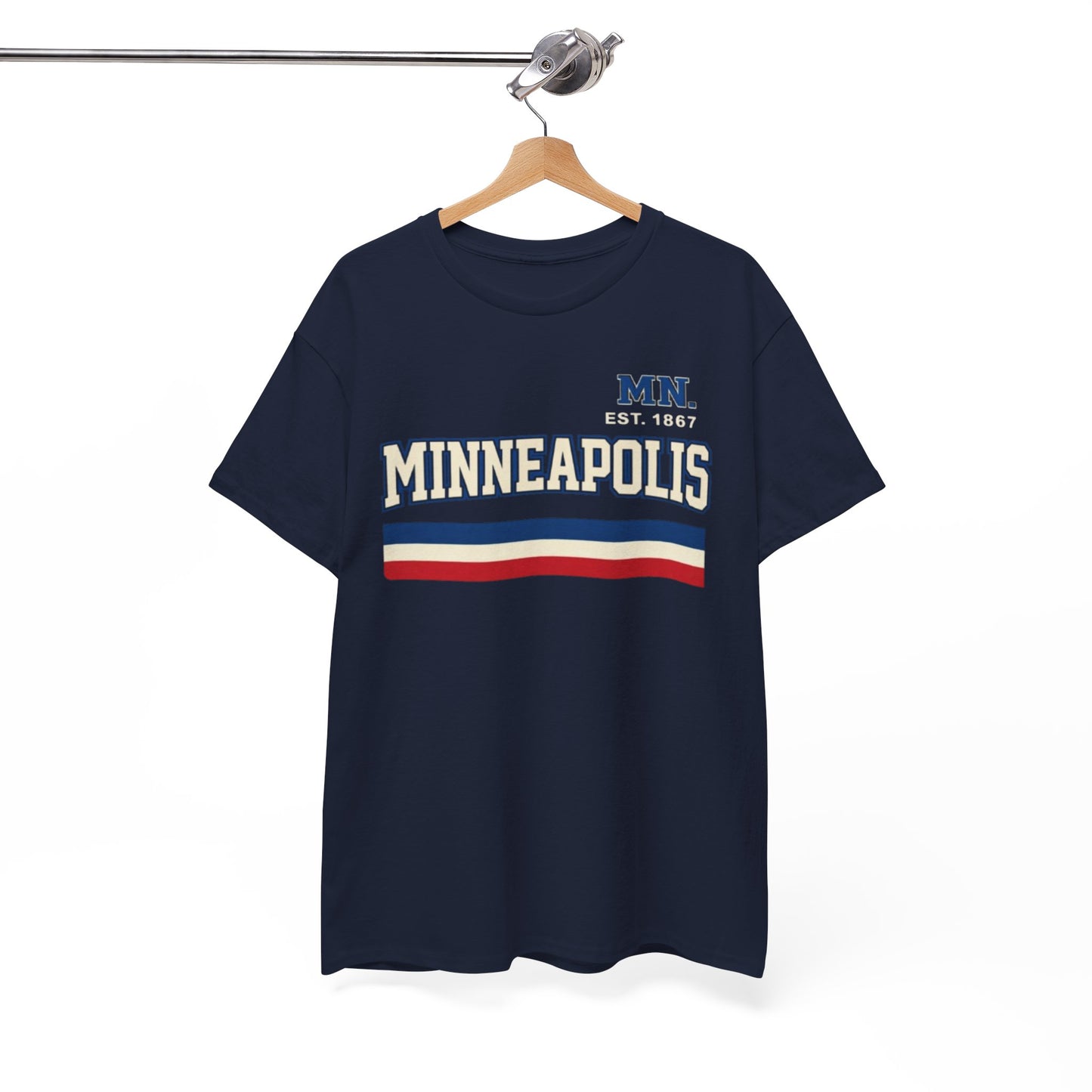 Minneapolis Vintage Stripe Tee — Established 1867 City Shirt – casual fan outfit, breathable comfort wear, image 1.0