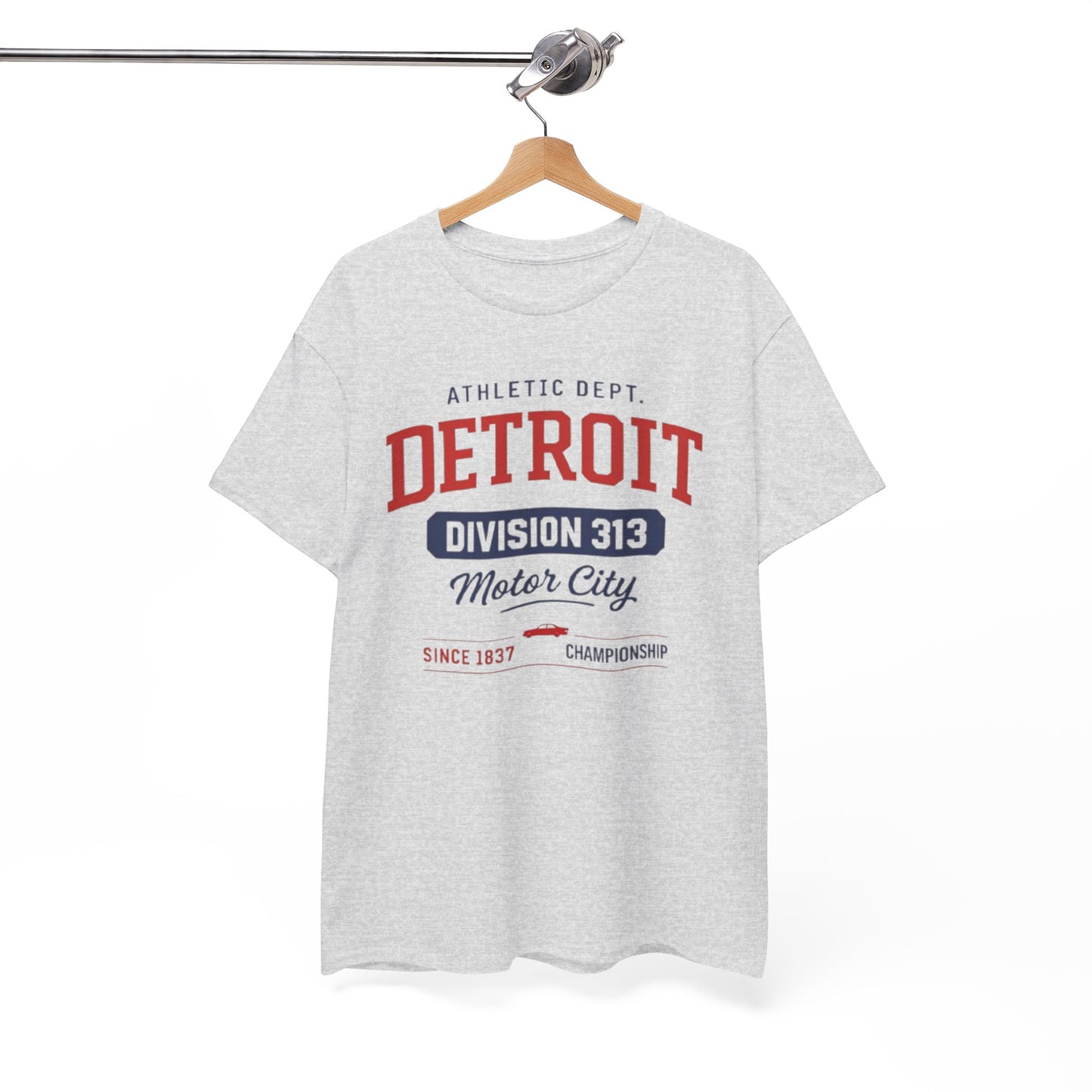 Detroit Division 313 Motor City T-Shirt Vintage varsity College style Casual tee  Retro design