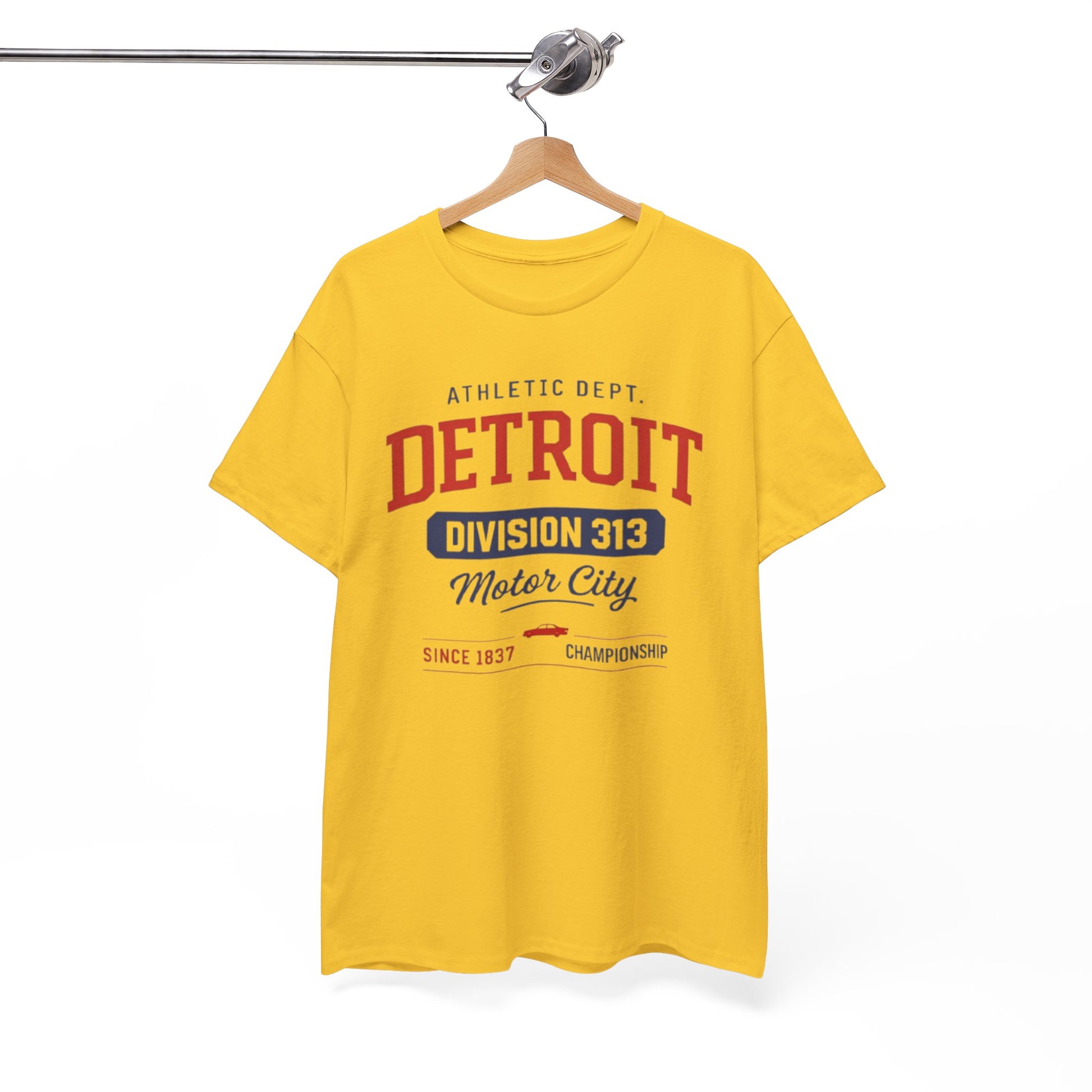 White Smoke Detroit Division 313 Motor City T-Shirt Vintage varsity College style Casual tee  Retro design