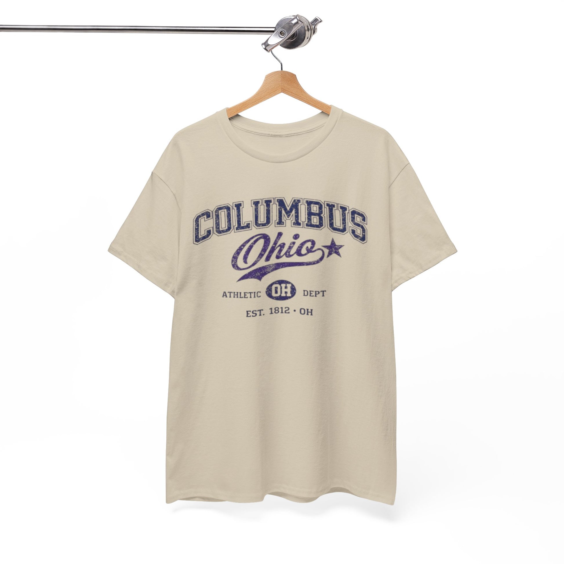 White Smoke Columbus Ohio Athletic Tee – Vintage Collegiate Graphic T-Shirt