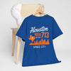 Dark Slate Blue Houston 713 Space City T-Shirt — Houston Skyline & Area Code Tee