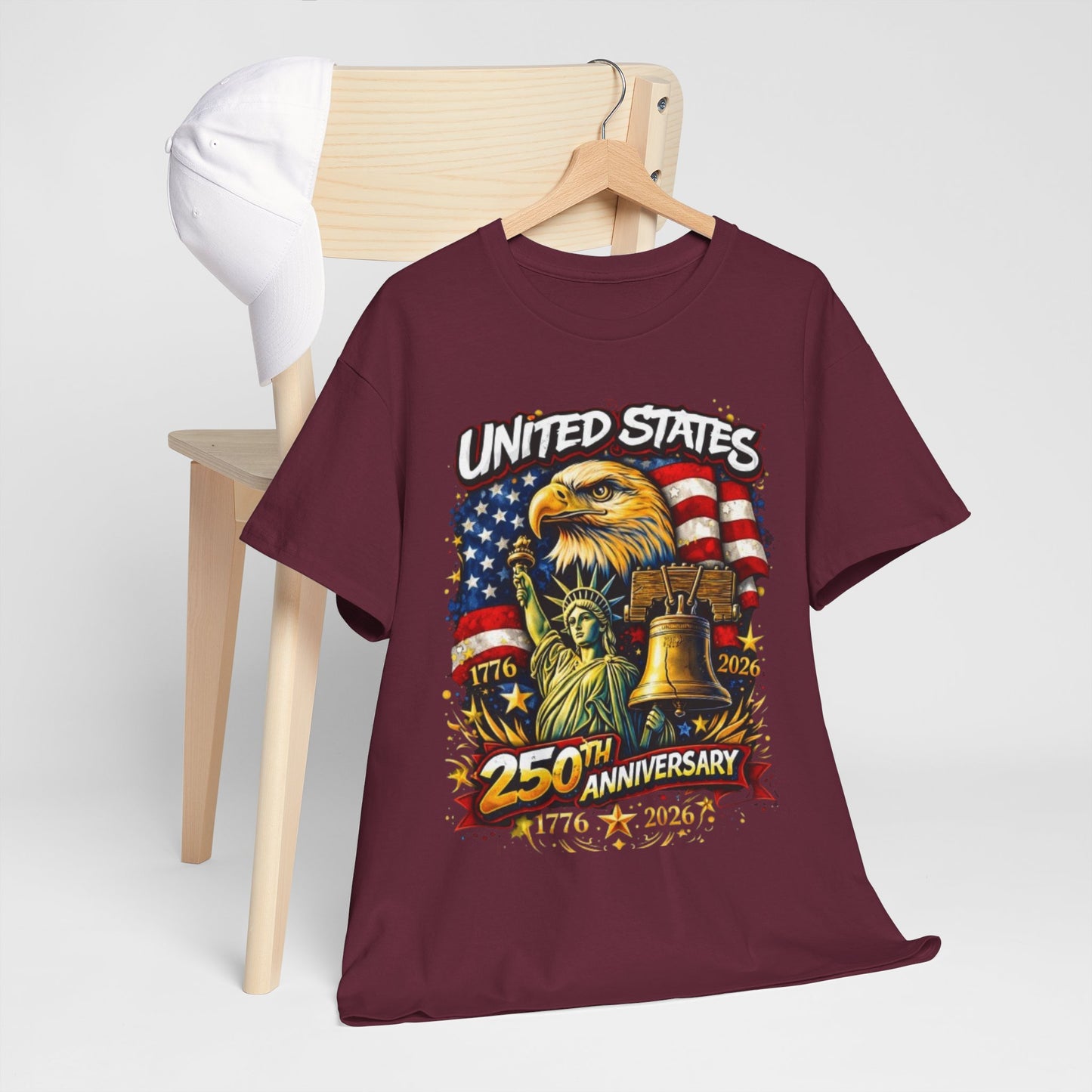 Lavender United States 250th Anniversary Streetwear T-Shirt – Patriotic Urban Graphic Tee