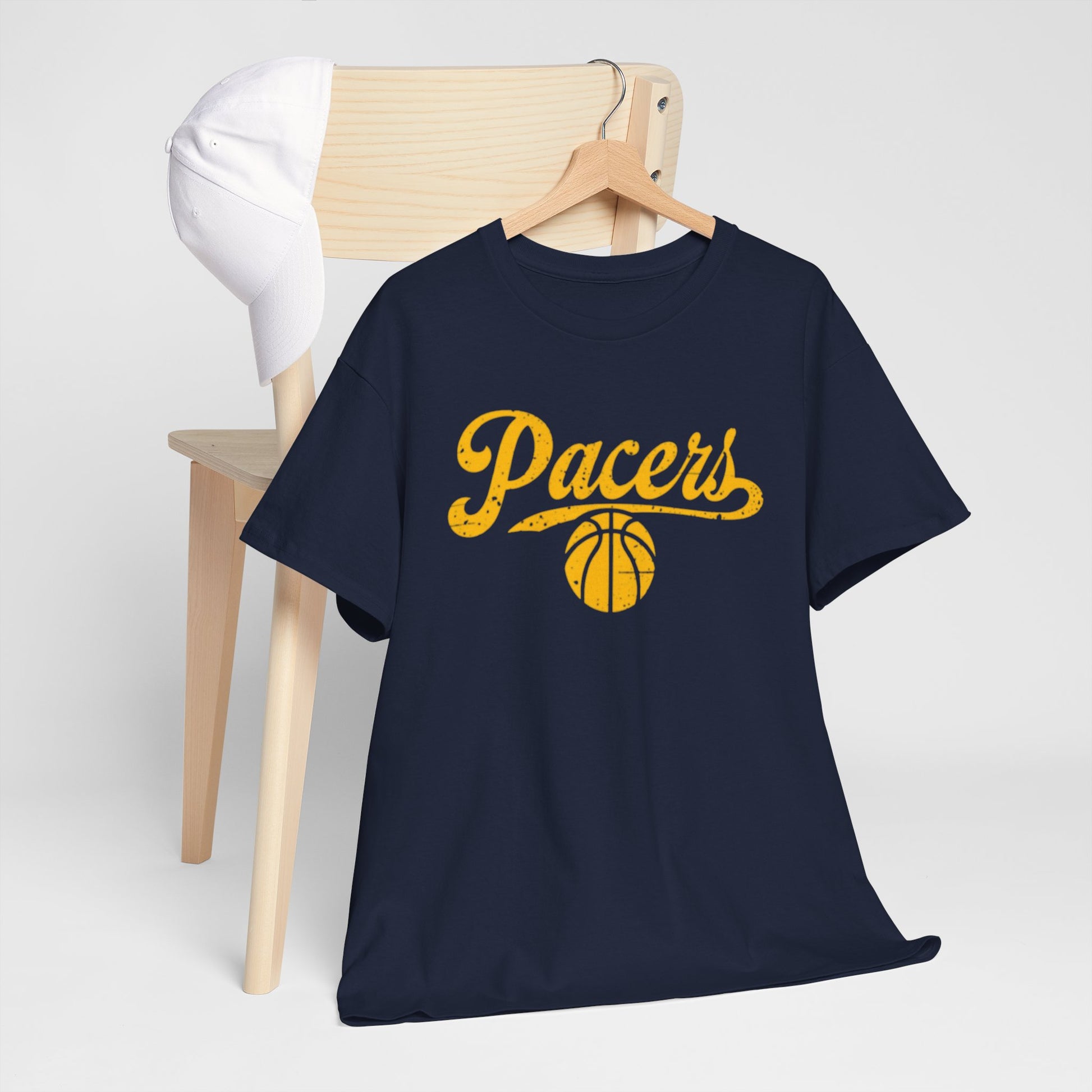 Dark Slate Gray Pacers Basketball T‑Shirt — Vintage Script  Tee