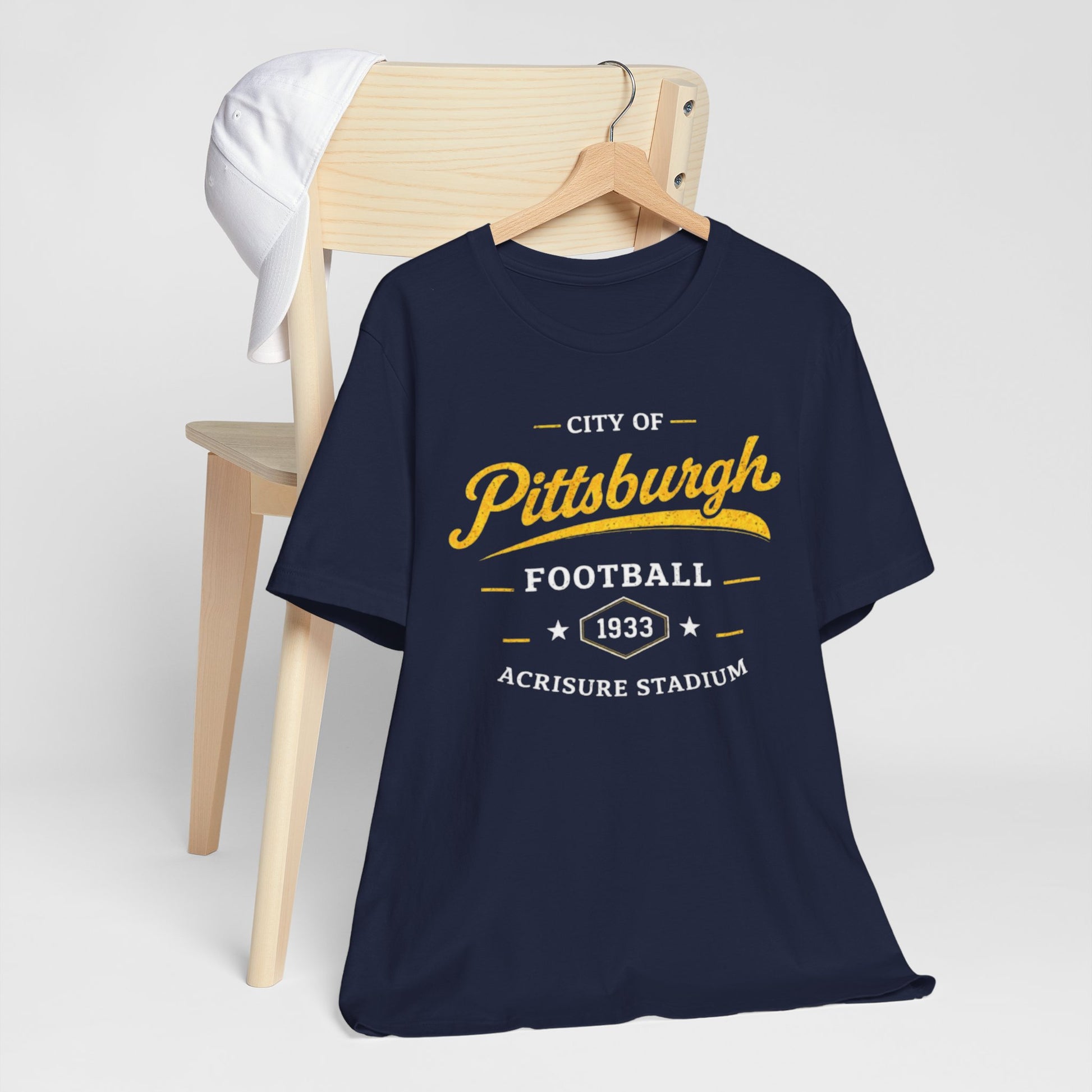 Dark Slate Gray Pittsburgh Football Tee - City of Pittsburgh 1933 Acrisure Stadium T‑Shirt