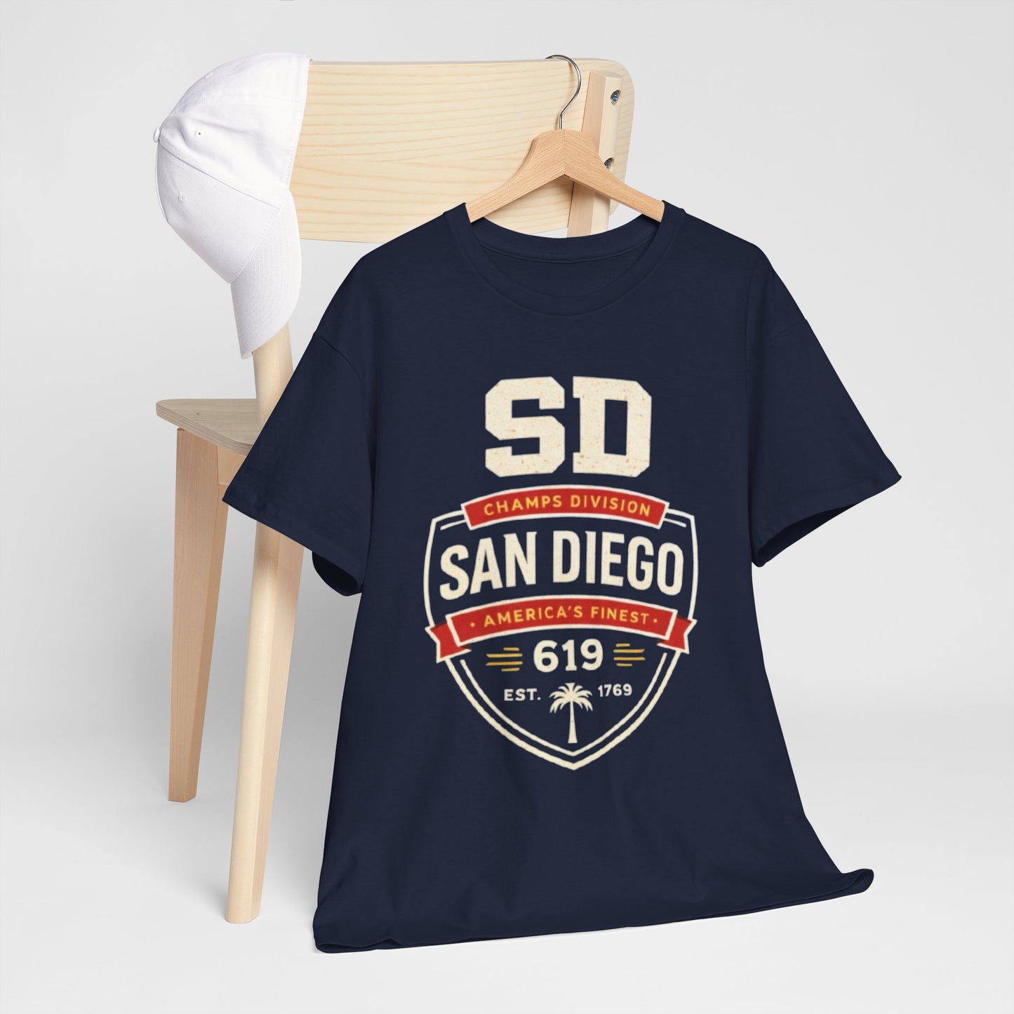 Dark Slate Gray San Diego 619 Badge T-Shirt — SD Champs Division Vintage Crest