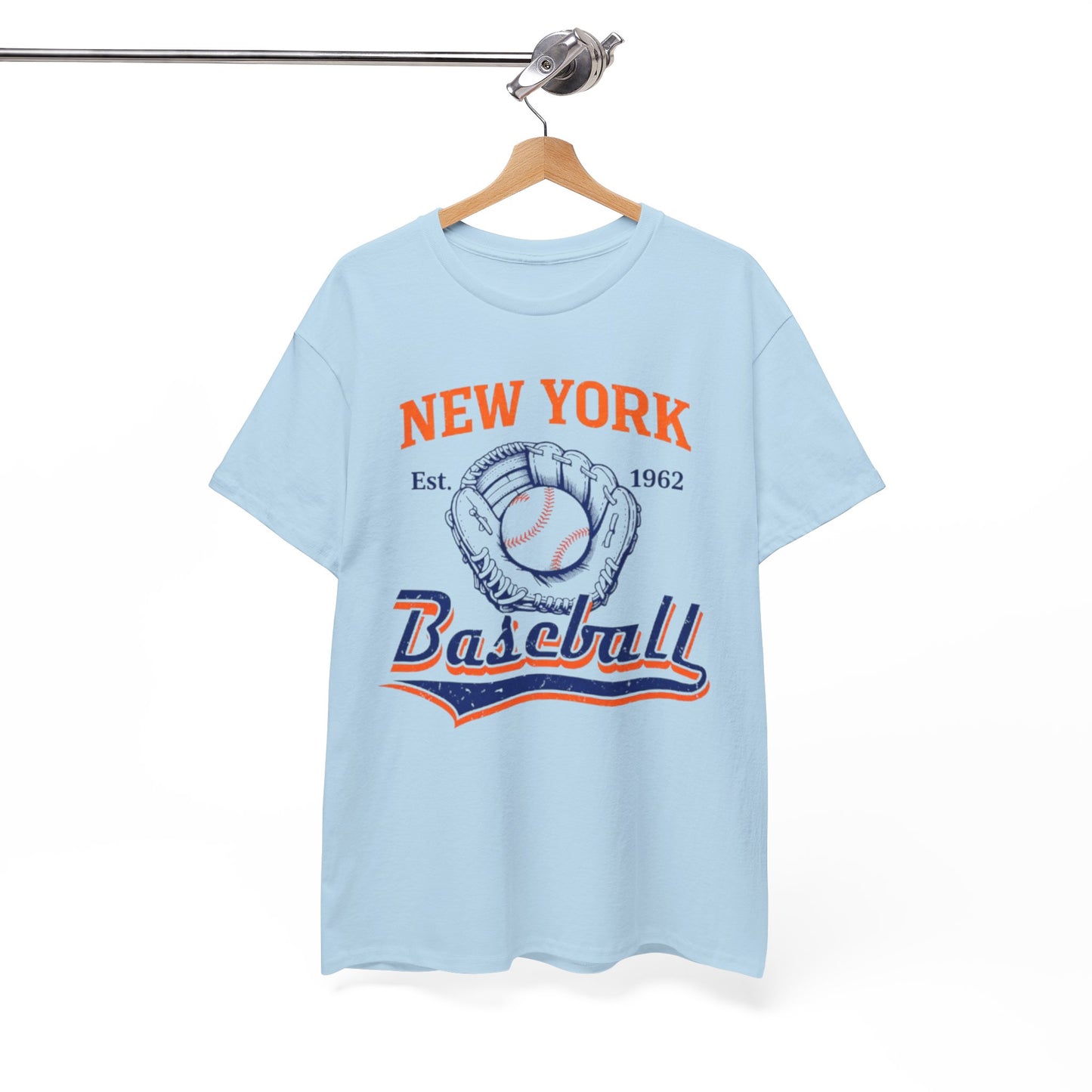 New York Baseball Vintage Tee — Retro Glove & Ball Graphic T-Shirt – breathable comfort wear, fan gear, image 1.0