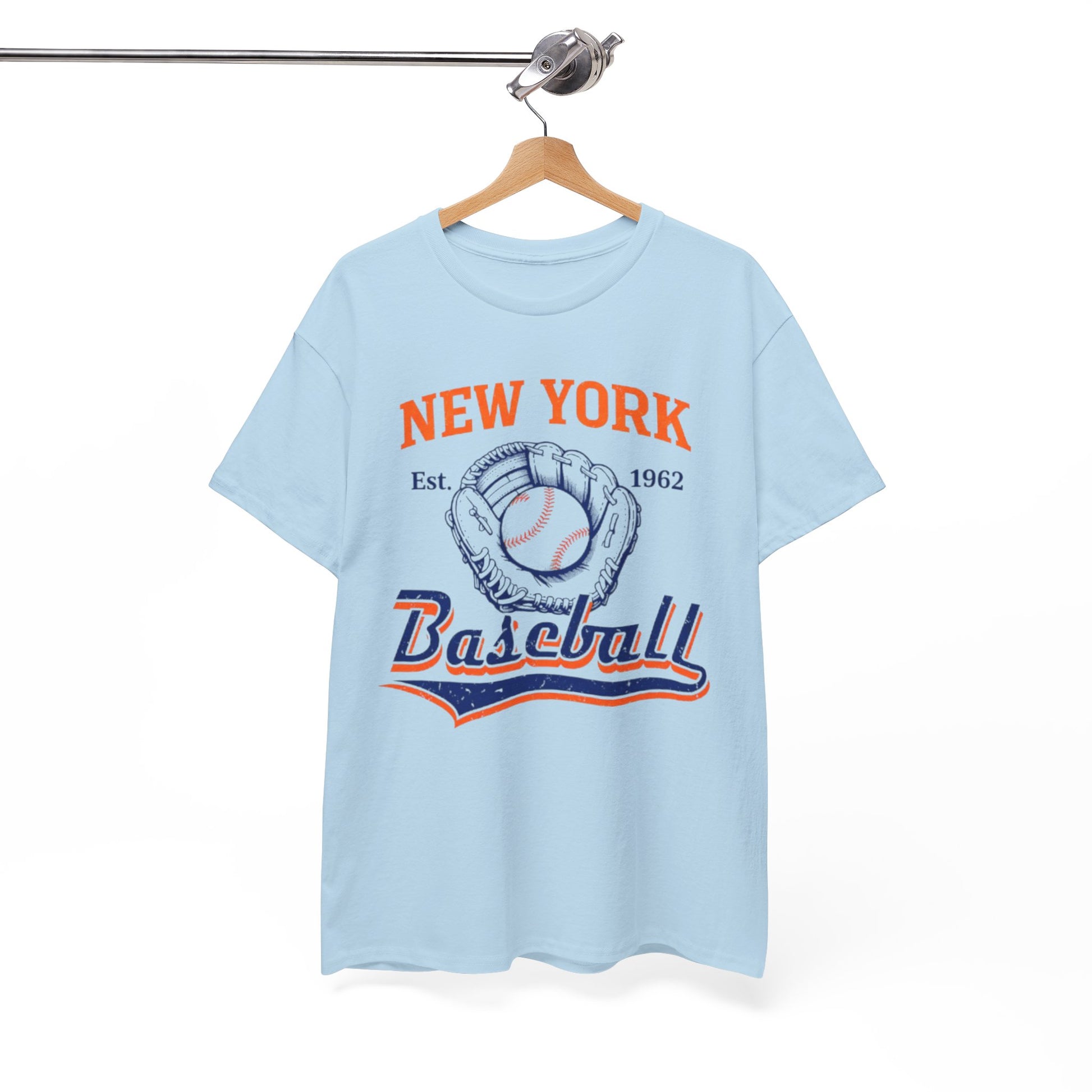 New York Baseball Vintage Tee — Retro Glove & Ball Graphic T-Shirt – breathable comfort wear, fan gear, image 1.0